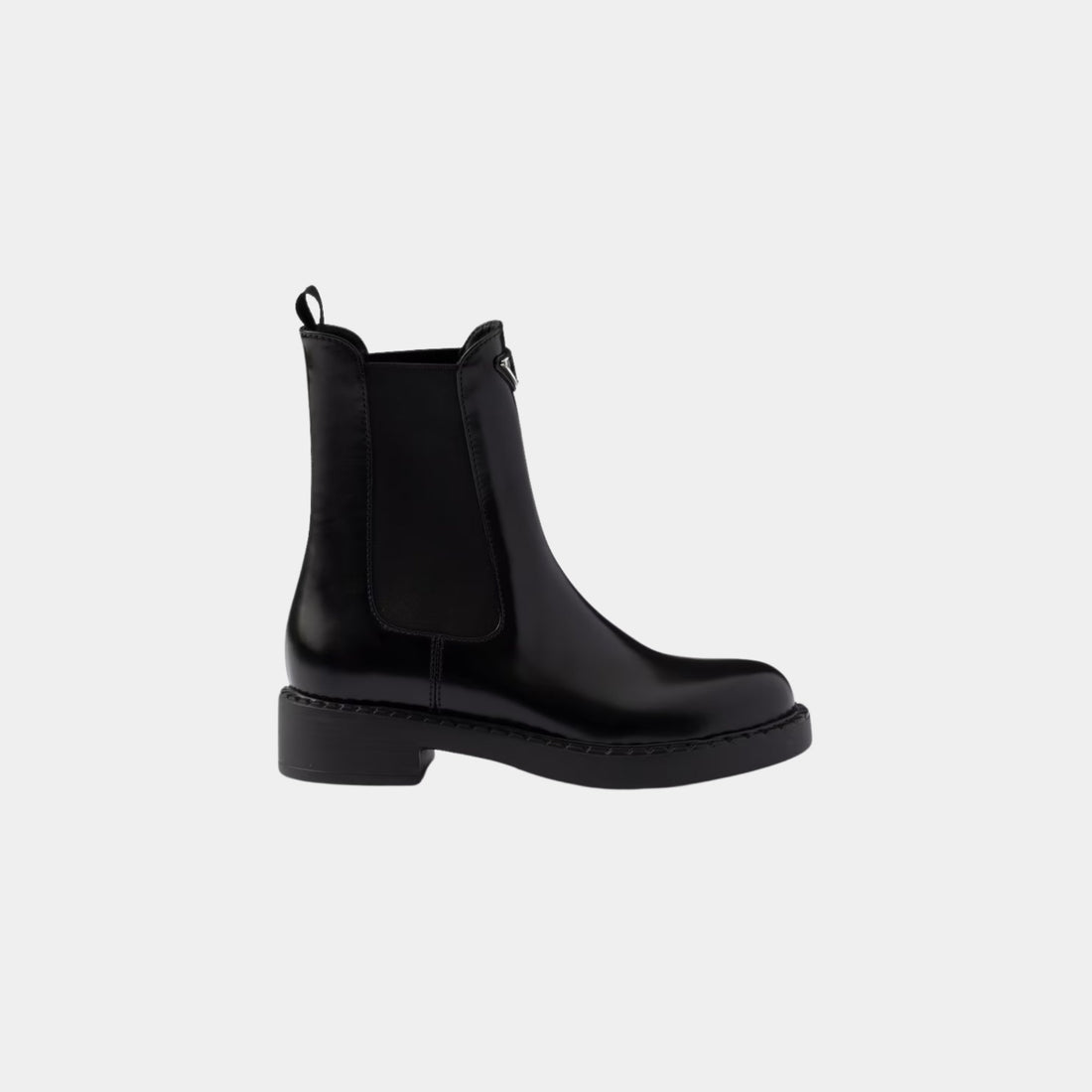 Prada Brushed Leather Chelsea Boots, Side