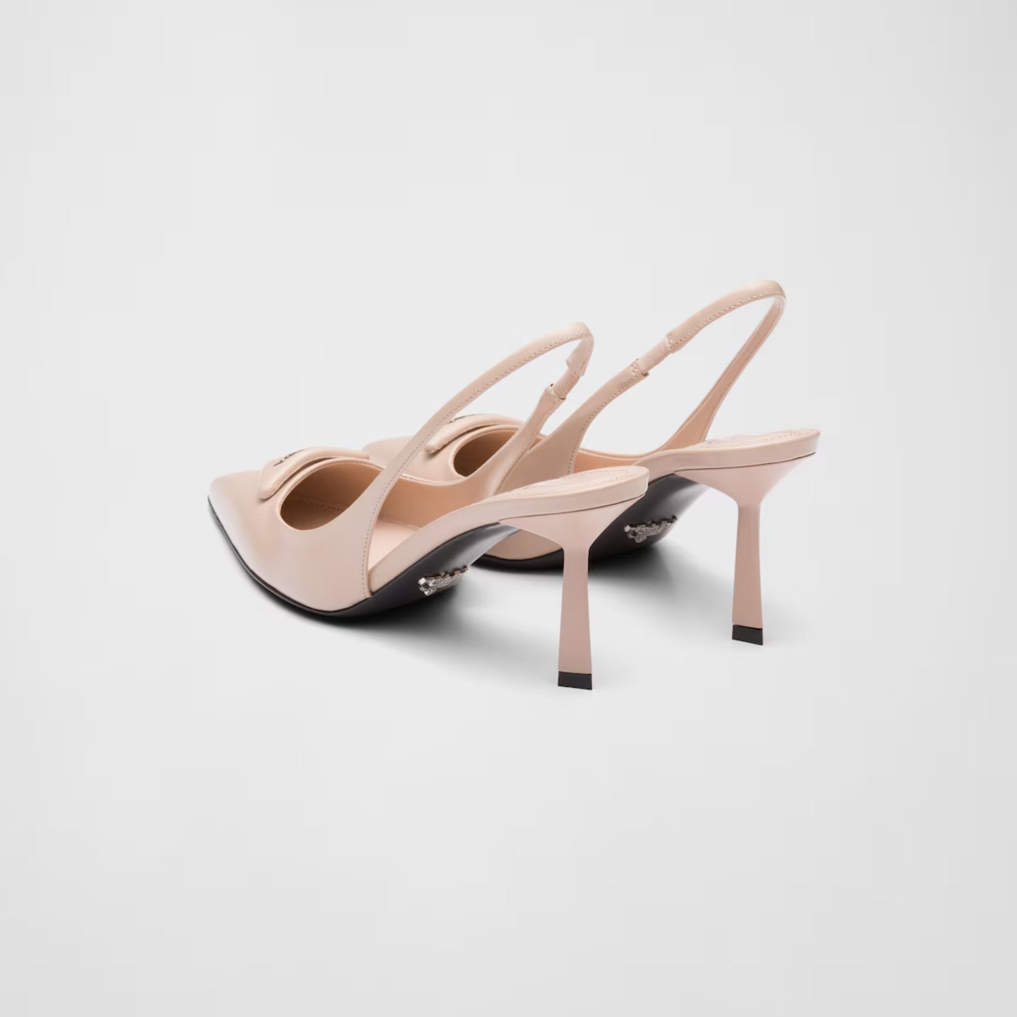 Prada Brushed Leather Slingback Pumps, Powder Pink, Back