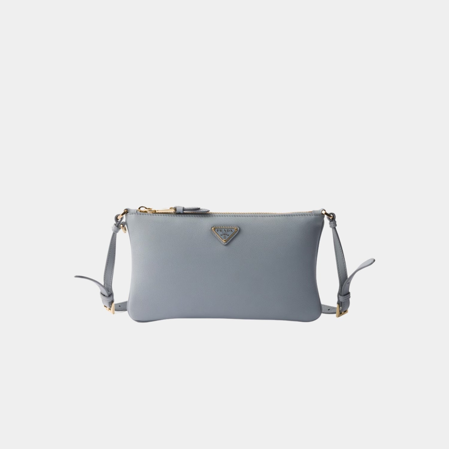 Prada Calfskin Leather Pouch, Opaline, Front