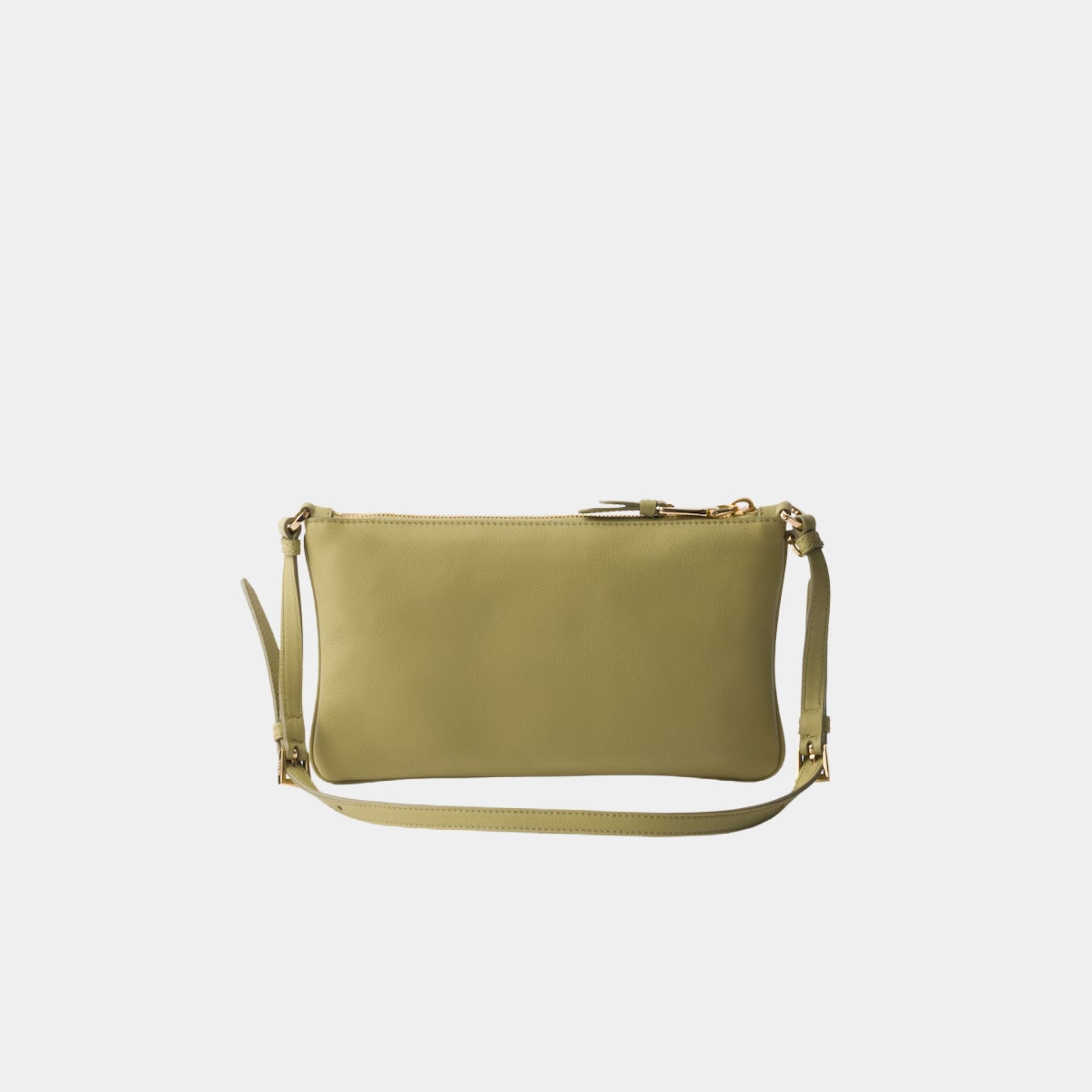 Prada Calfskin Leather Pouch, Pistachio, Back