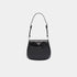 Prada Cleo Brushed Leather Mini Bag, Black, Front