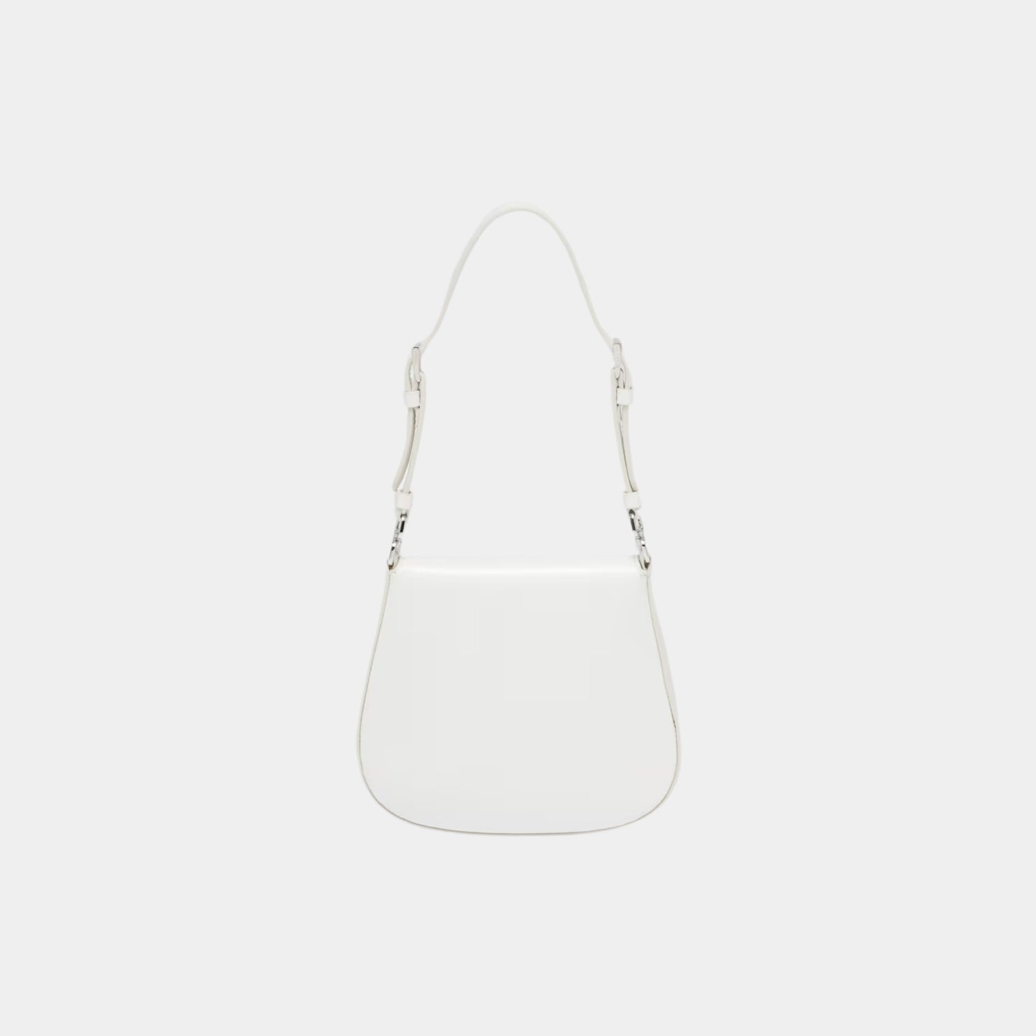 Prada Cleo Brushed Leather Mini Bag, White, Back