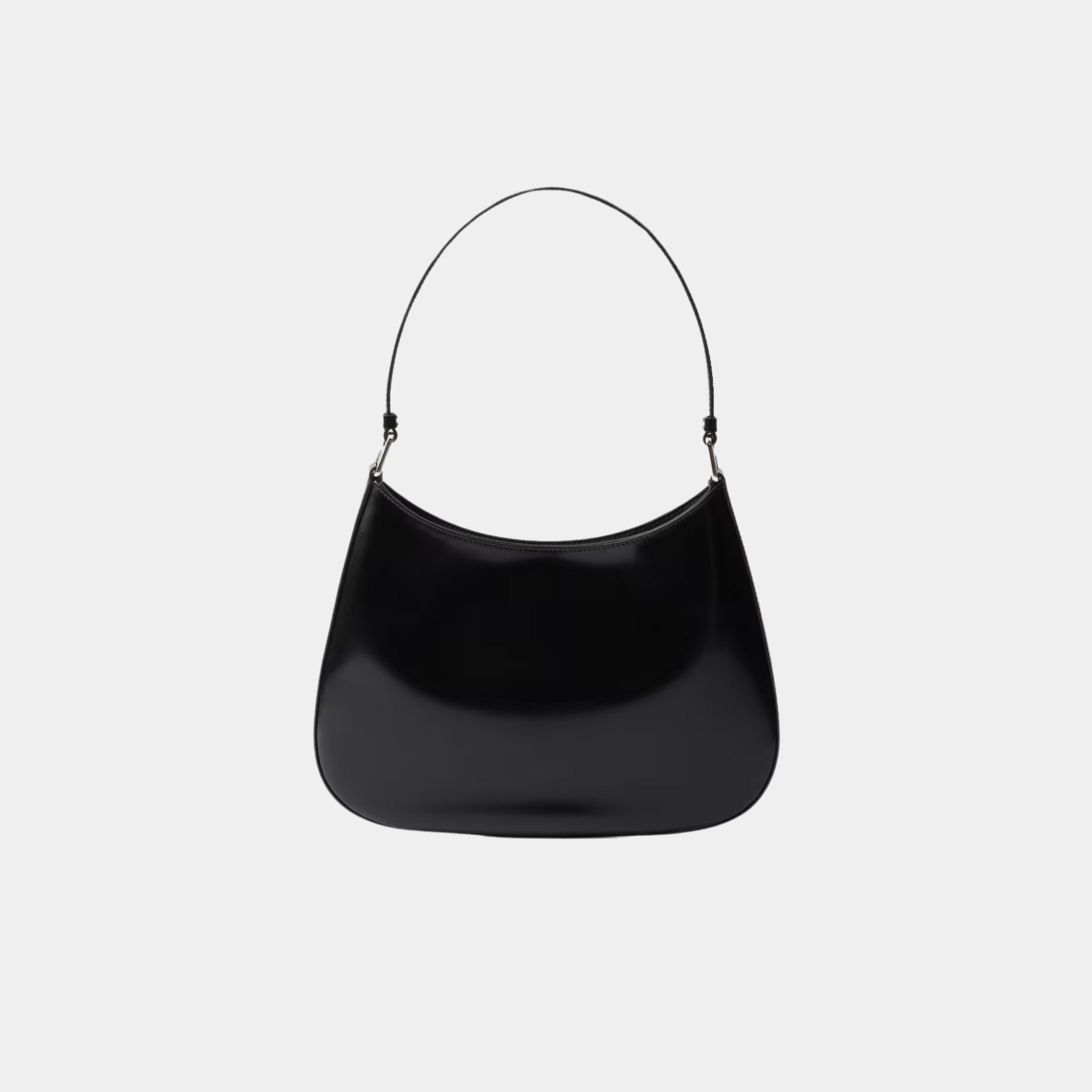 Prada Cleo Brushed Leather Shoulder Bag, Black, Back