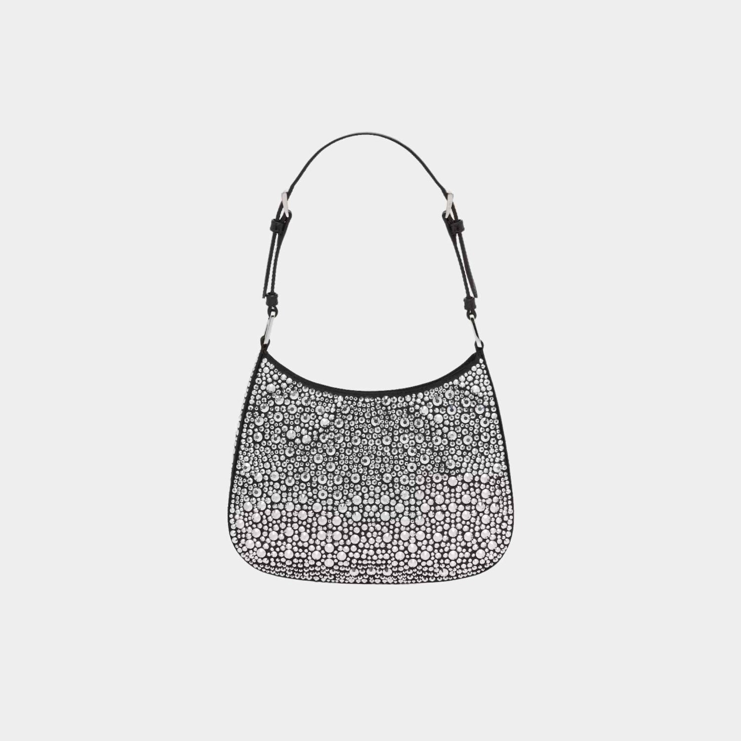 Prada Cleo Satin Bag With Crystals, Metal, Back