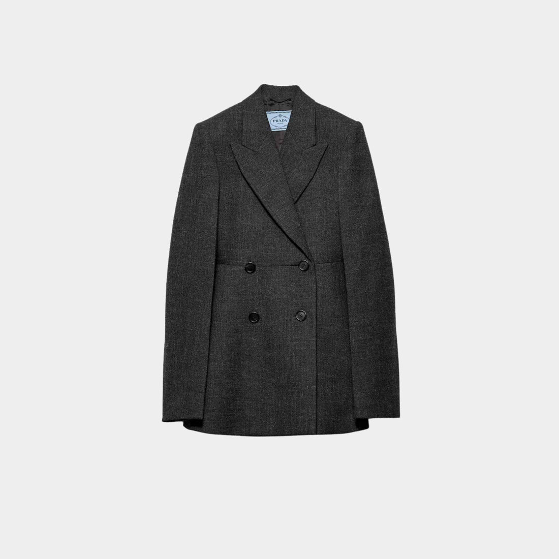 Prada Double-breasted Vintage-look Rush Stitch Jacket, Front