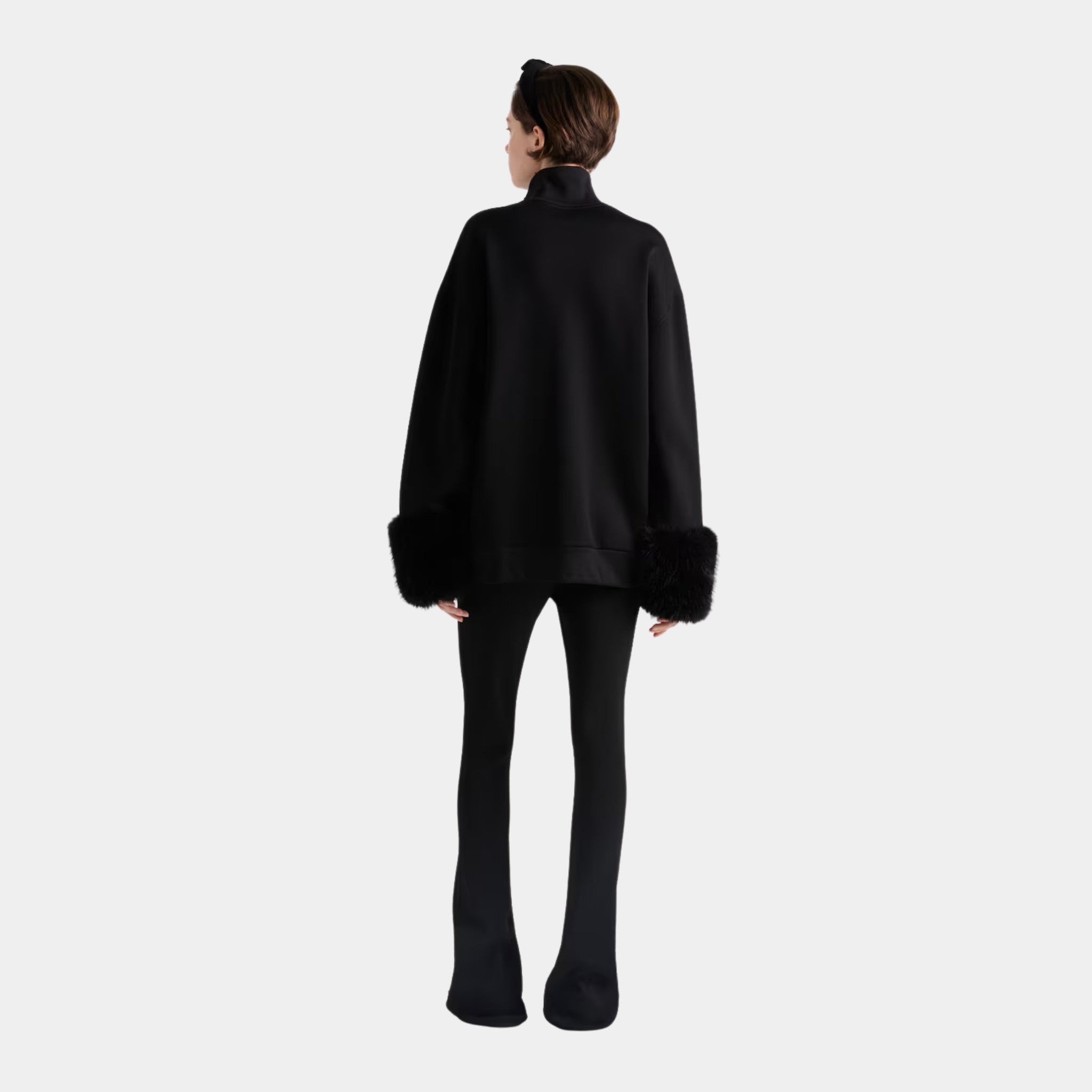 Prada Double Fleece High-neck Blouson, Model, Back