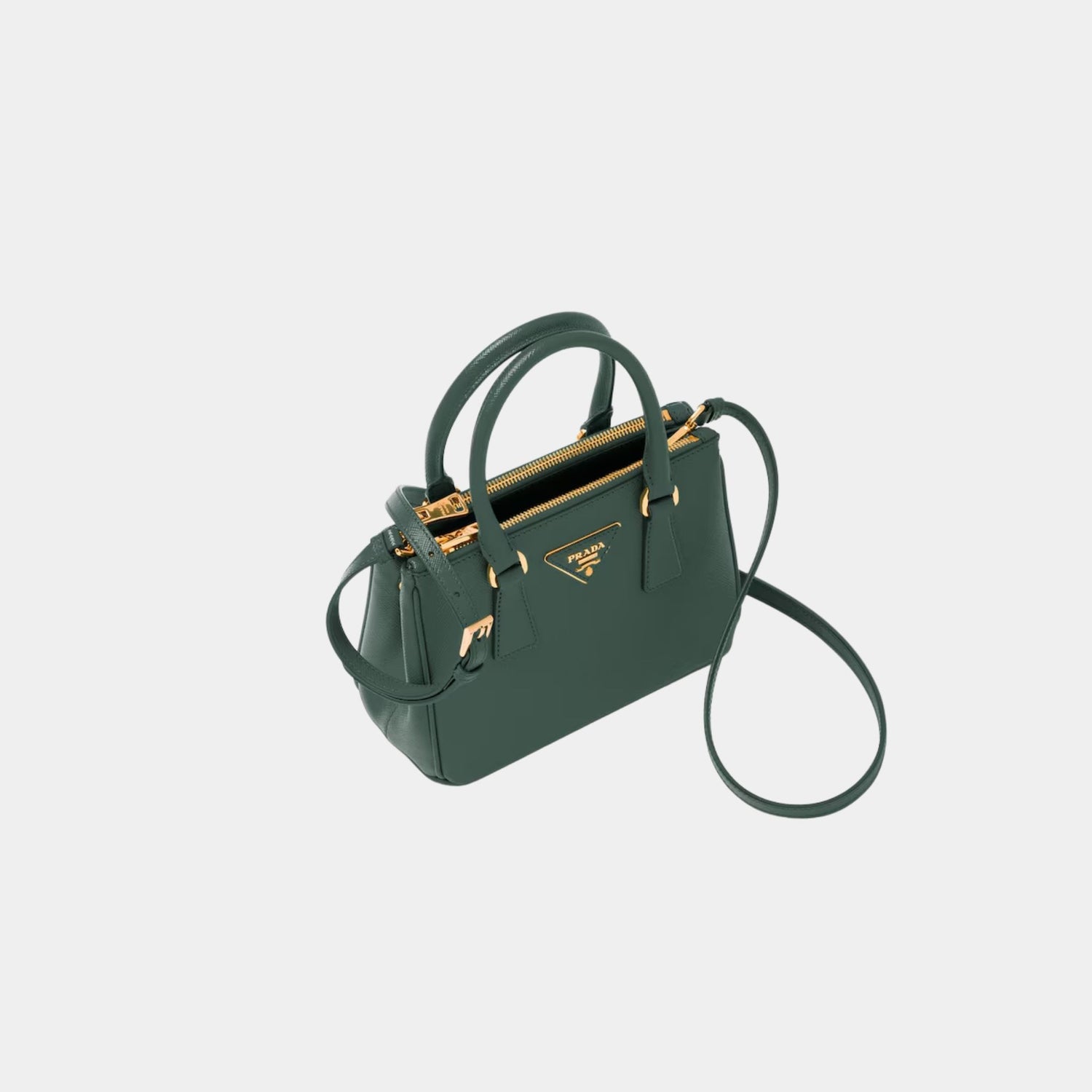 Prada Galleria Saffiano Leather Mini Bag, Emerald Green, Top