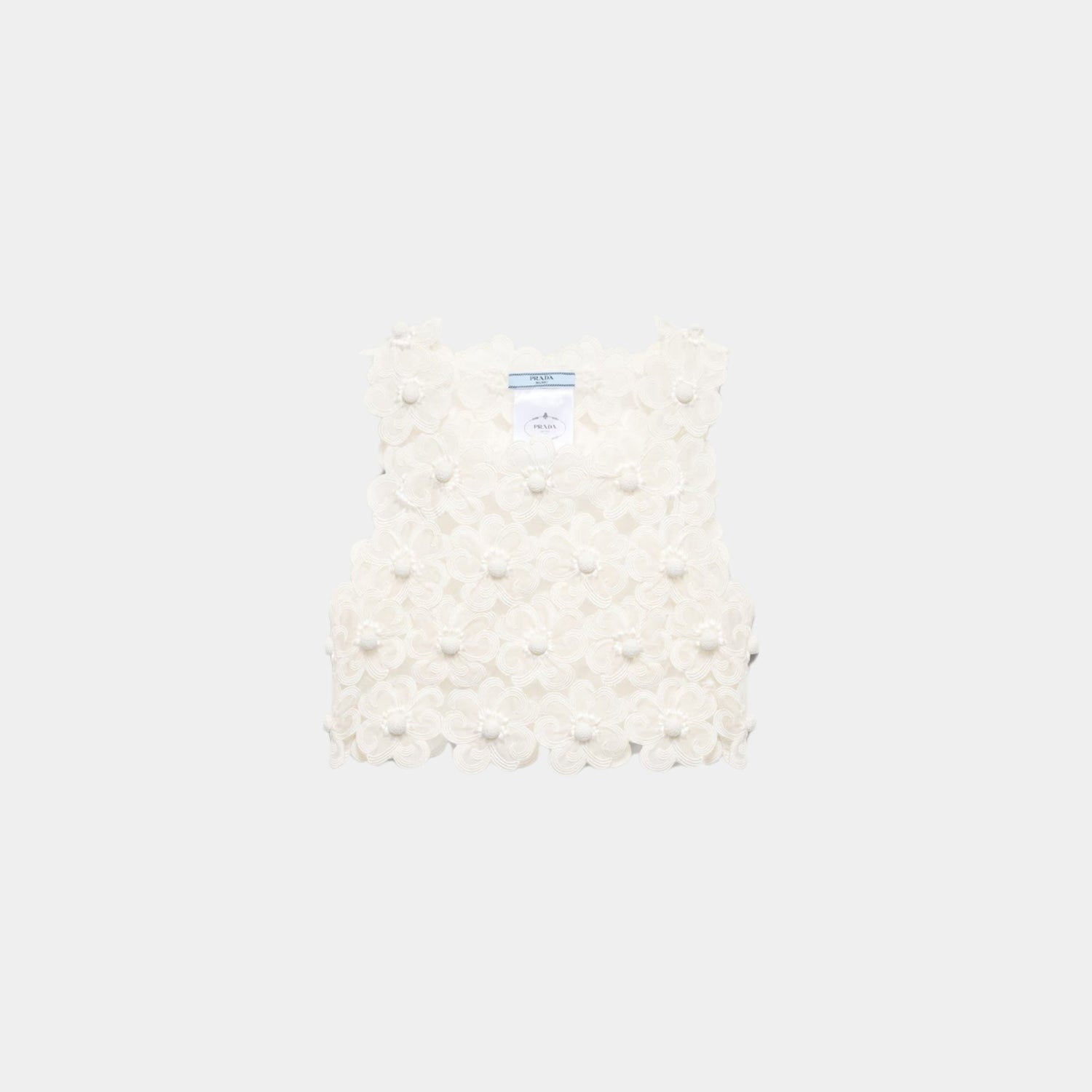 Prada Guipure Top with Daisy Embroidery, Top