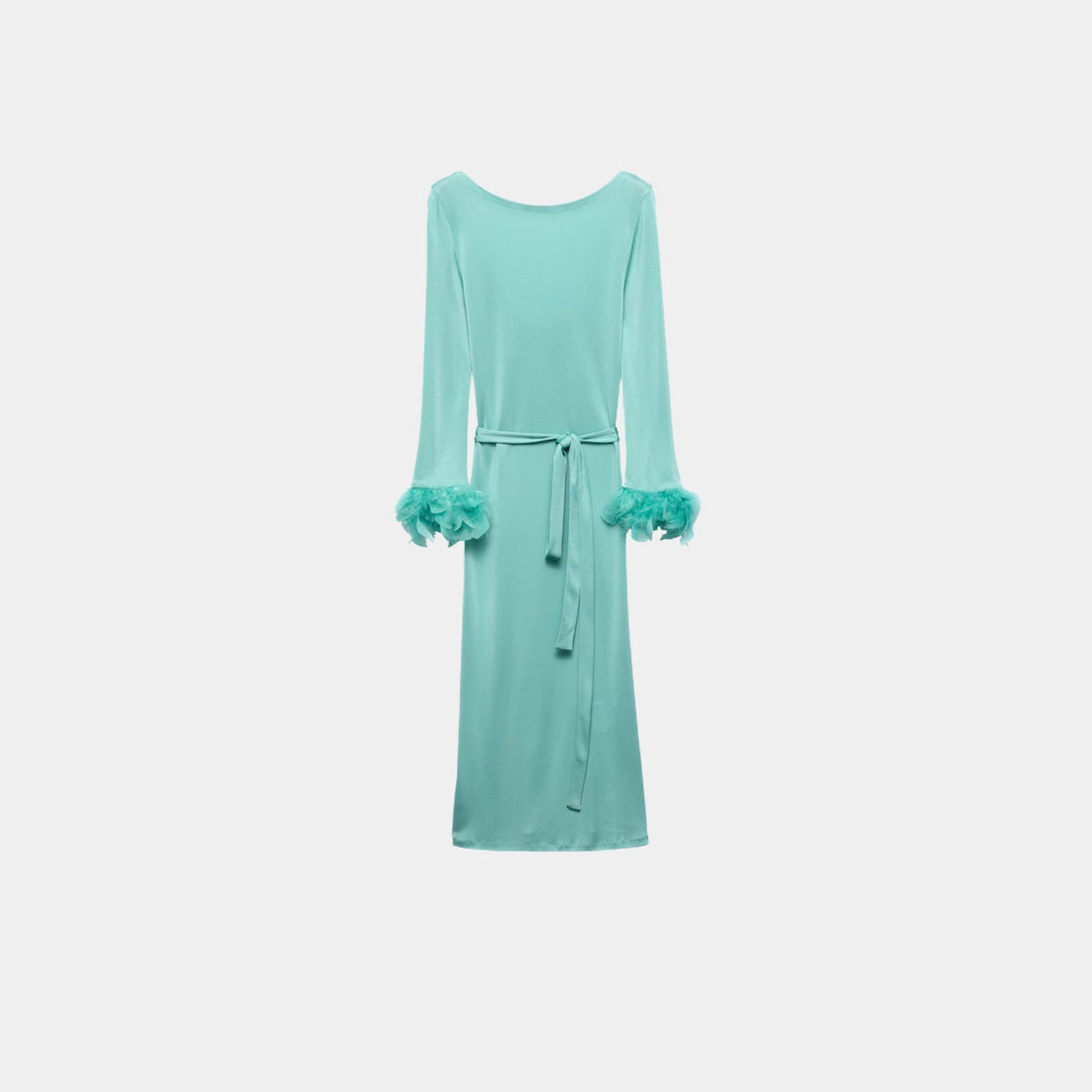 Prada Jade Green Organzine Dress, Front