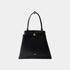 Prada Large Etude Leather Bag, Black, Front