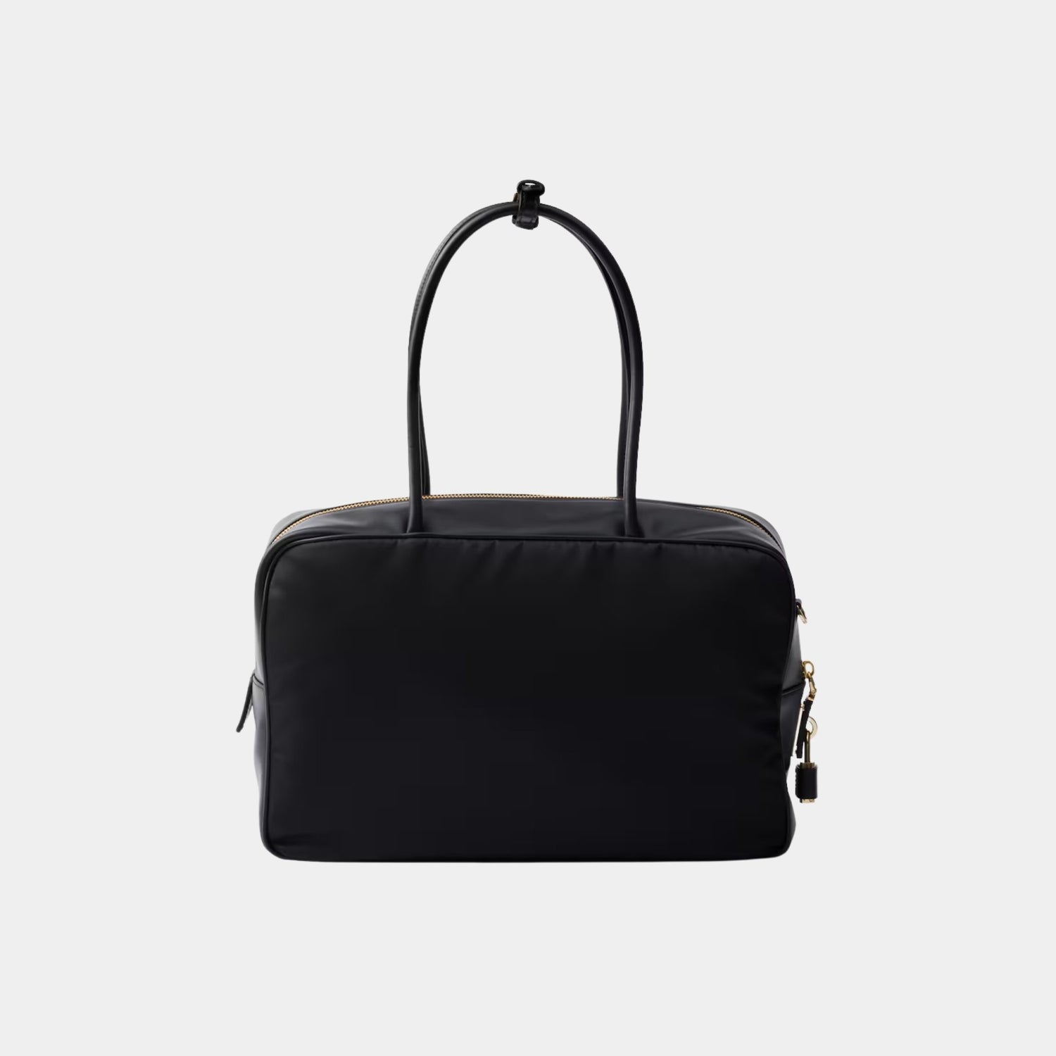 Prada Large Re-Nylon And Leather Top Handle Bag With Padlock, Back