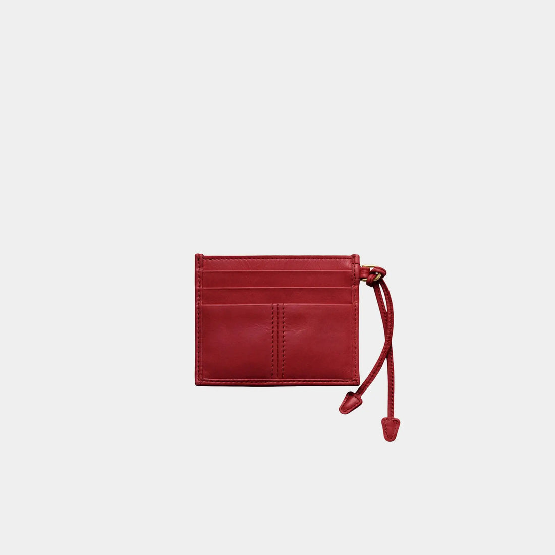 حامل بطاقات جلدي Prada، أحمر، الجهة الخلفية