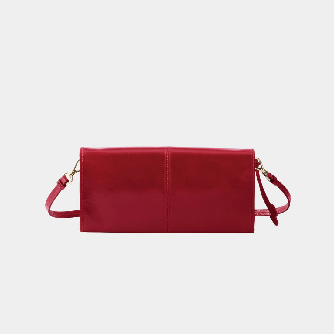 Prada Leather wallet with shoulder strap, Red , Back