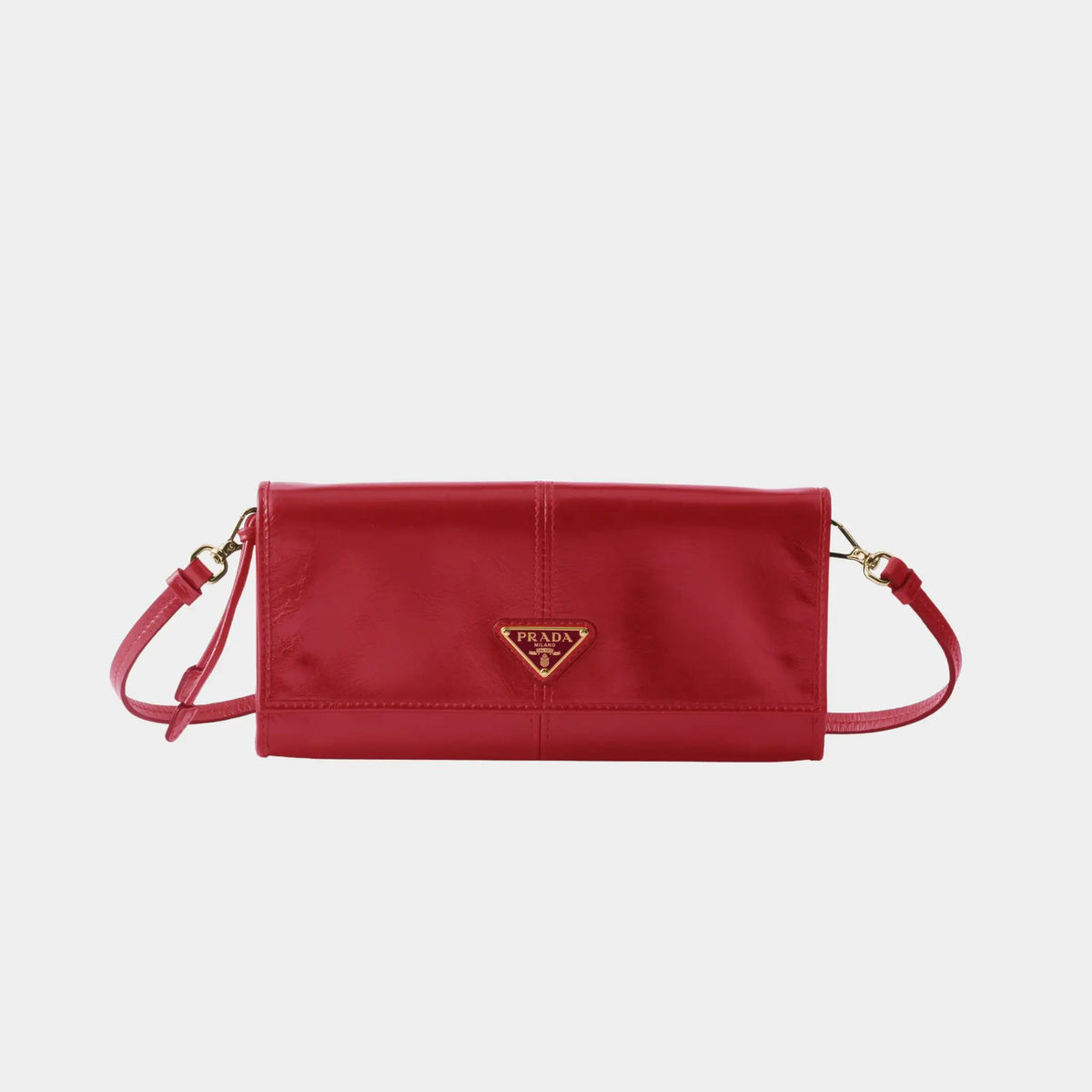 Leather wallet with shoulder strap