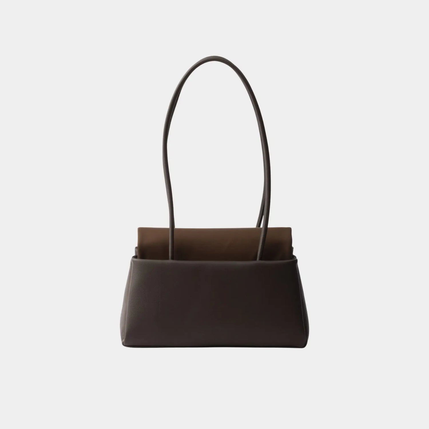 Prada Medium-sized leather bag with Re-Nylon flap, Coffee, Back