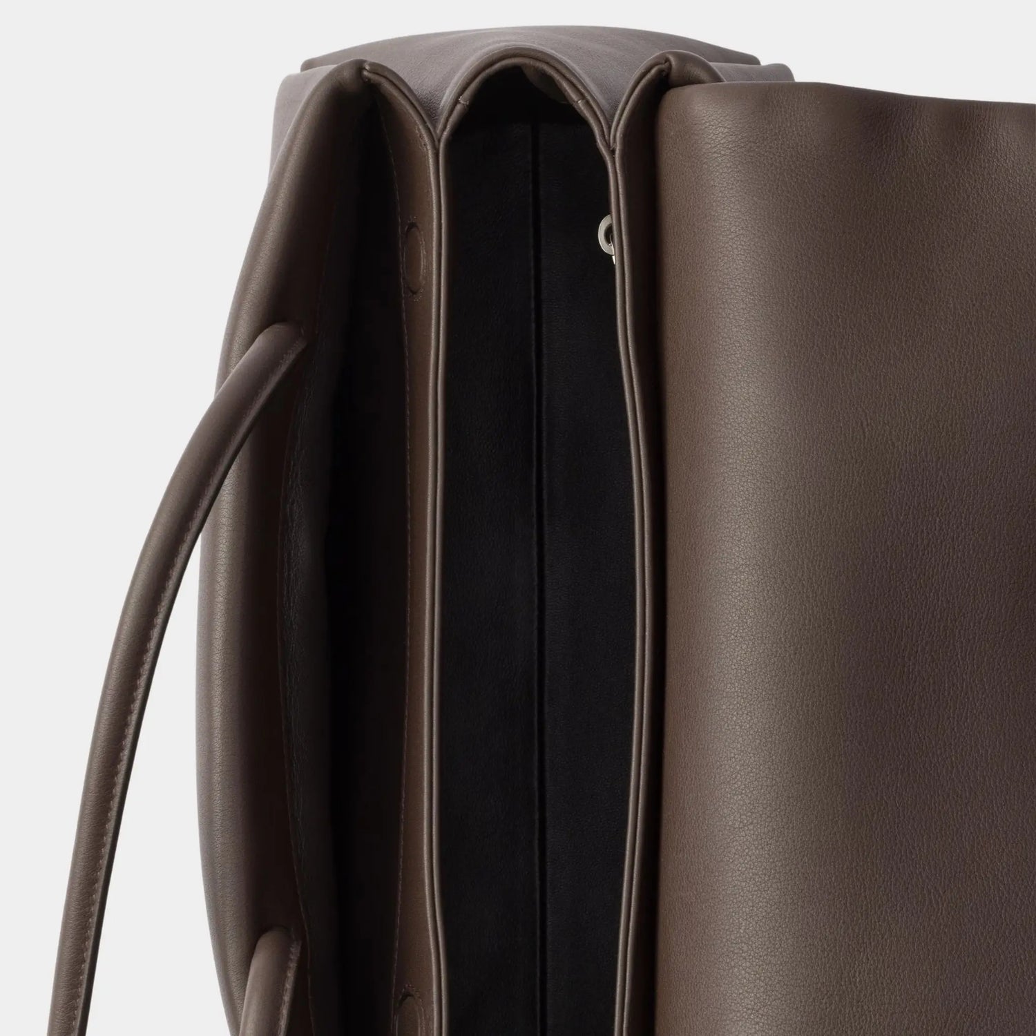 Prada Medium-sized leather bag with Re-Nylon flap, Coffee, Top