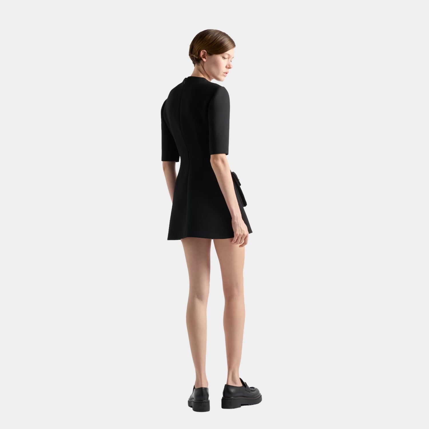 Prada Natté Minidress, Black, Model, Back