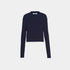 Prada Navy Cotton Ribbed Knit Crew Neck Sweater, Front