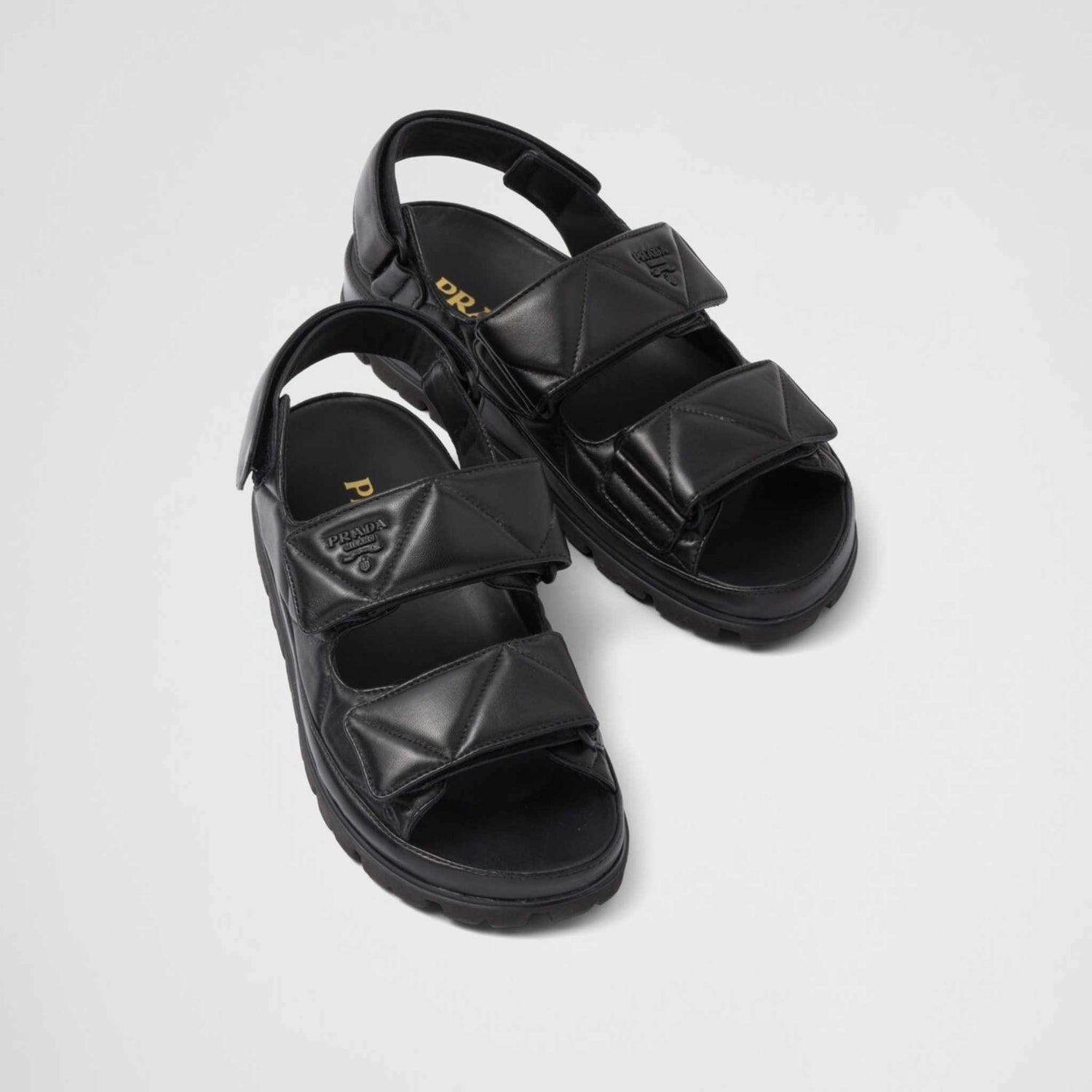 Prada Padded Nappa Leather Sandals, Top