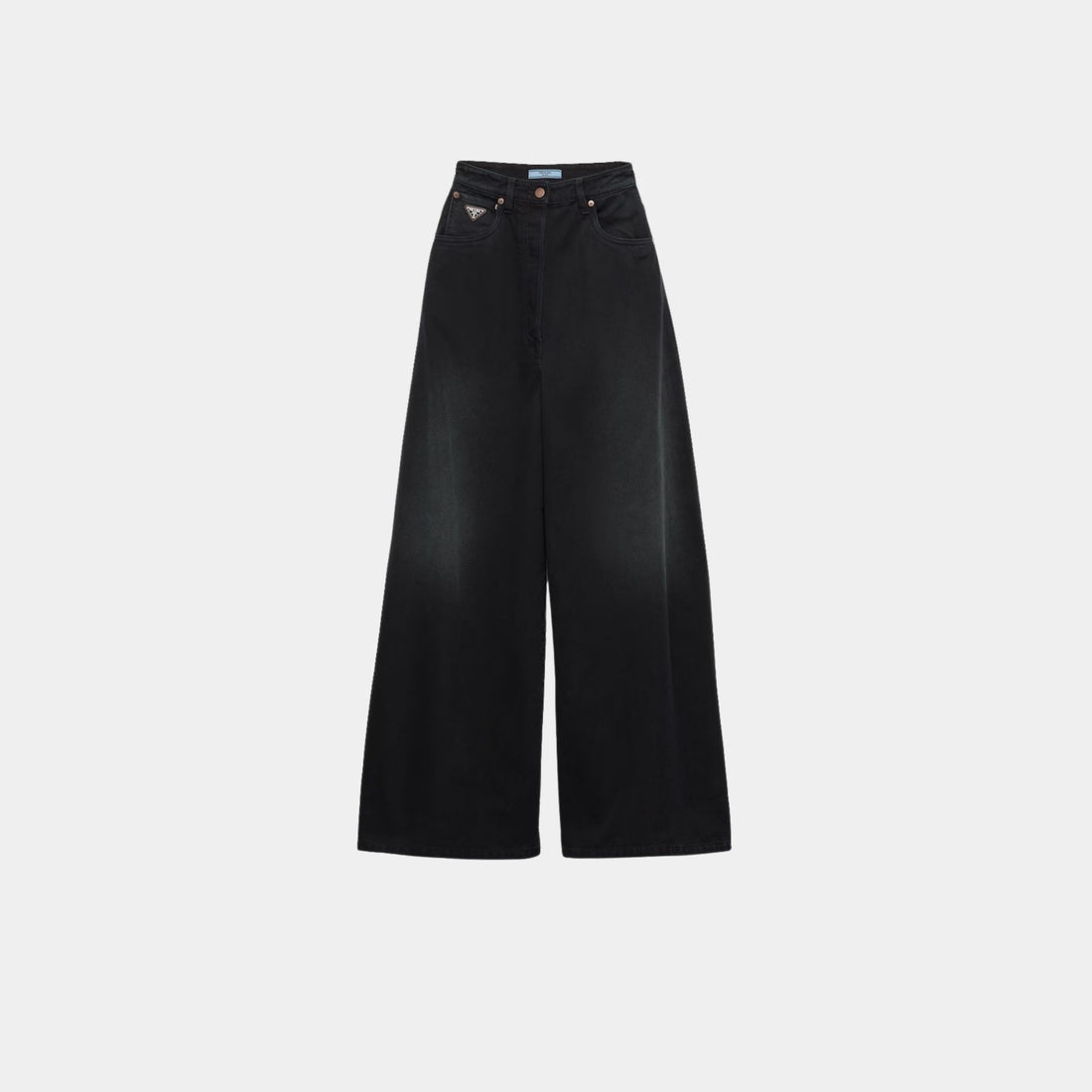 Prada Palazzo Black Denim Jeans, Front