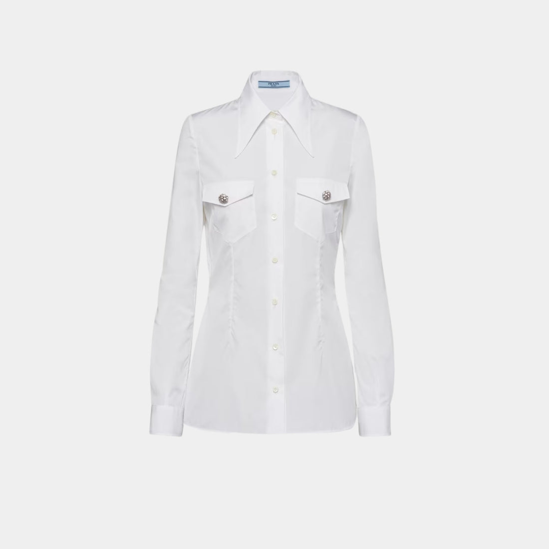 Prada Poplin Shirt with Jewel Buttons, Front