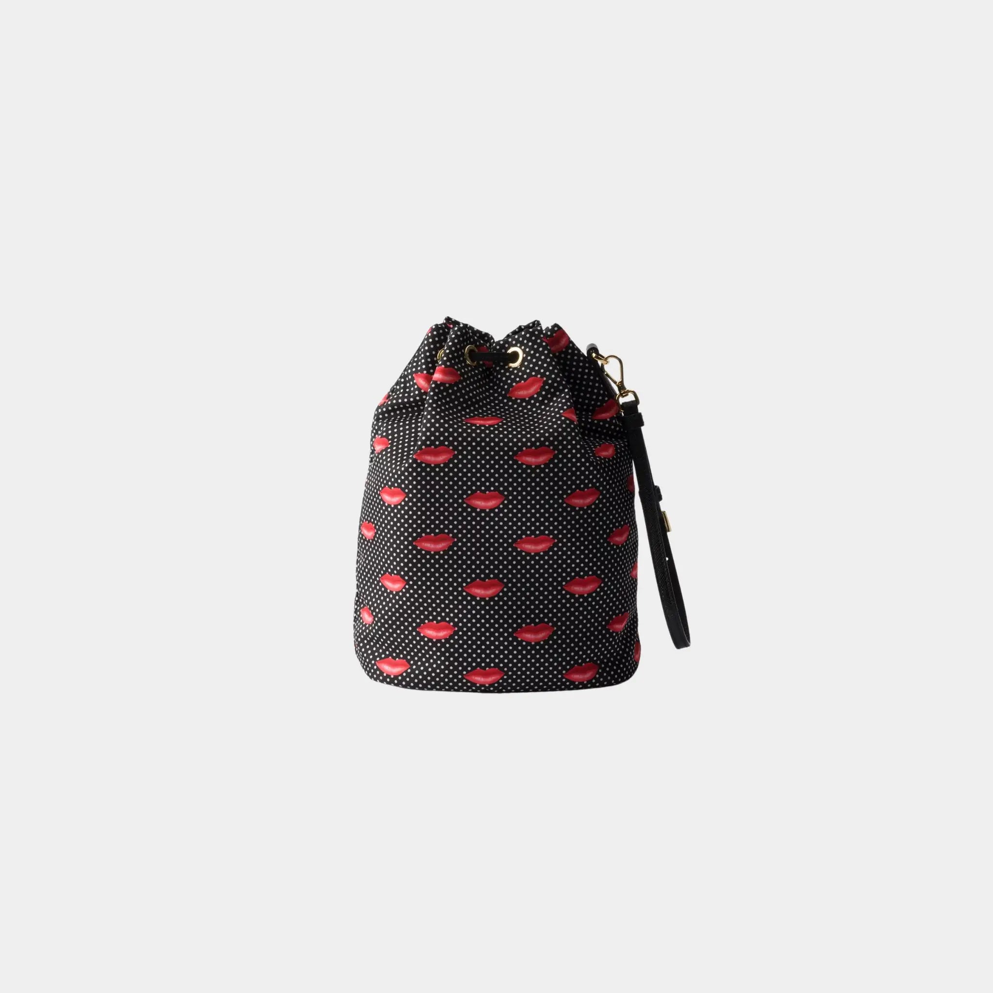 Prada Printed Re-Nylon pouch, Black , back 