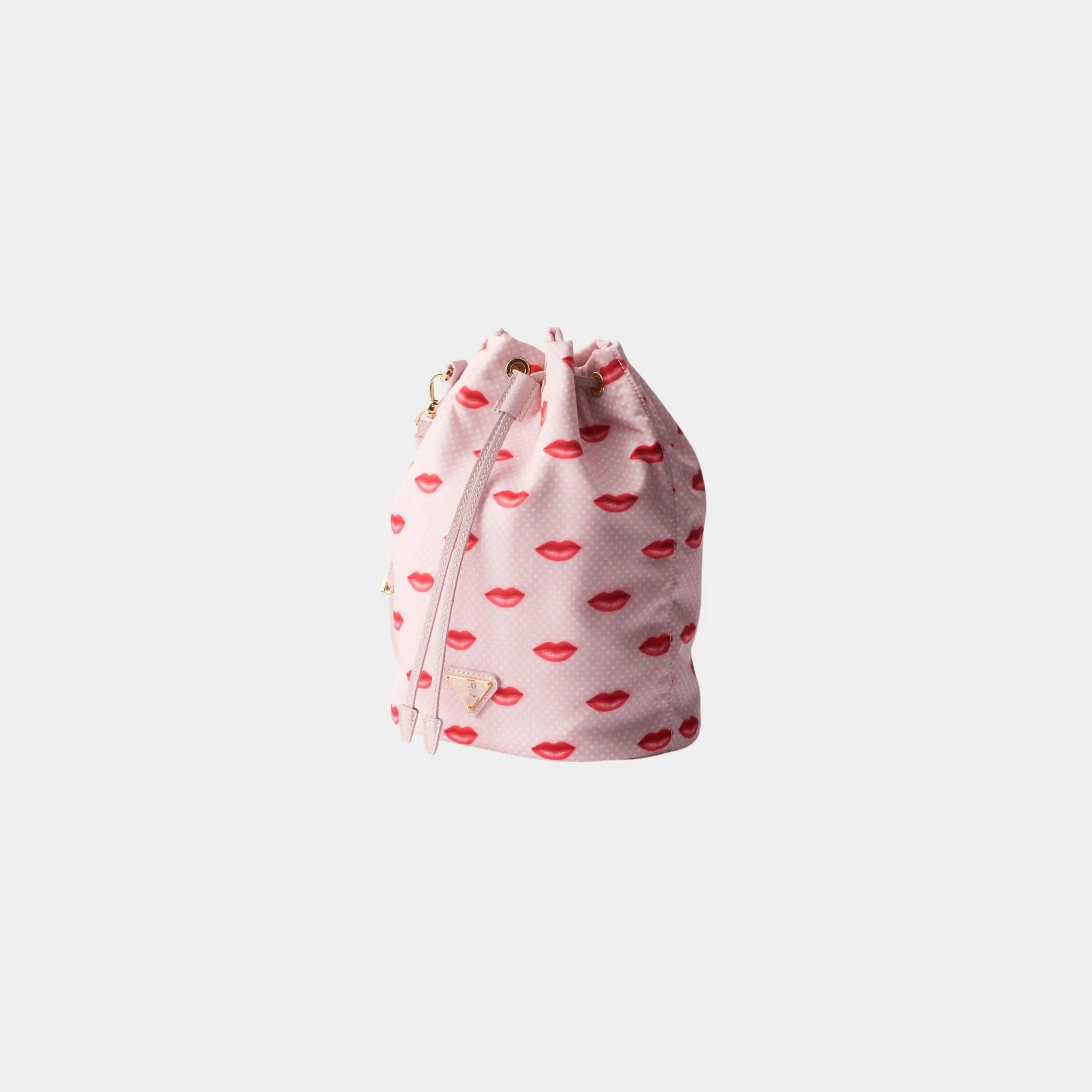 Prada Printed Re-Nylon pouch, Pink, Side