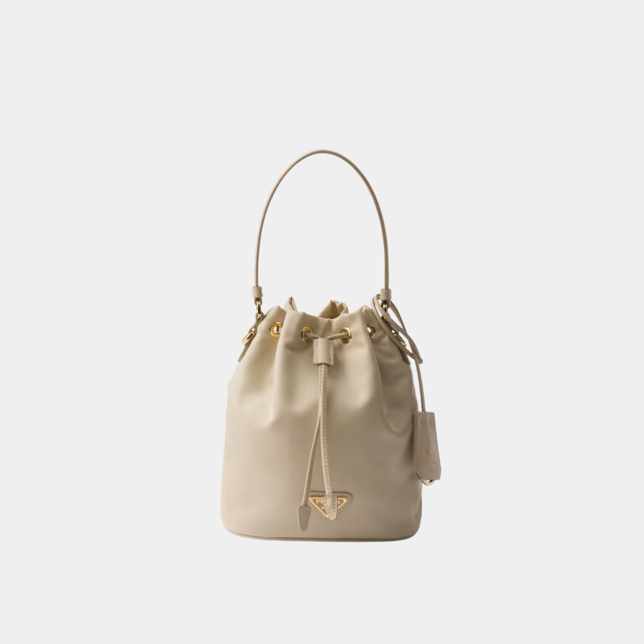 Prada Re-Edition 1978 Re-Nylon Mini Bag With Extra Ring, Desert Beige, Front