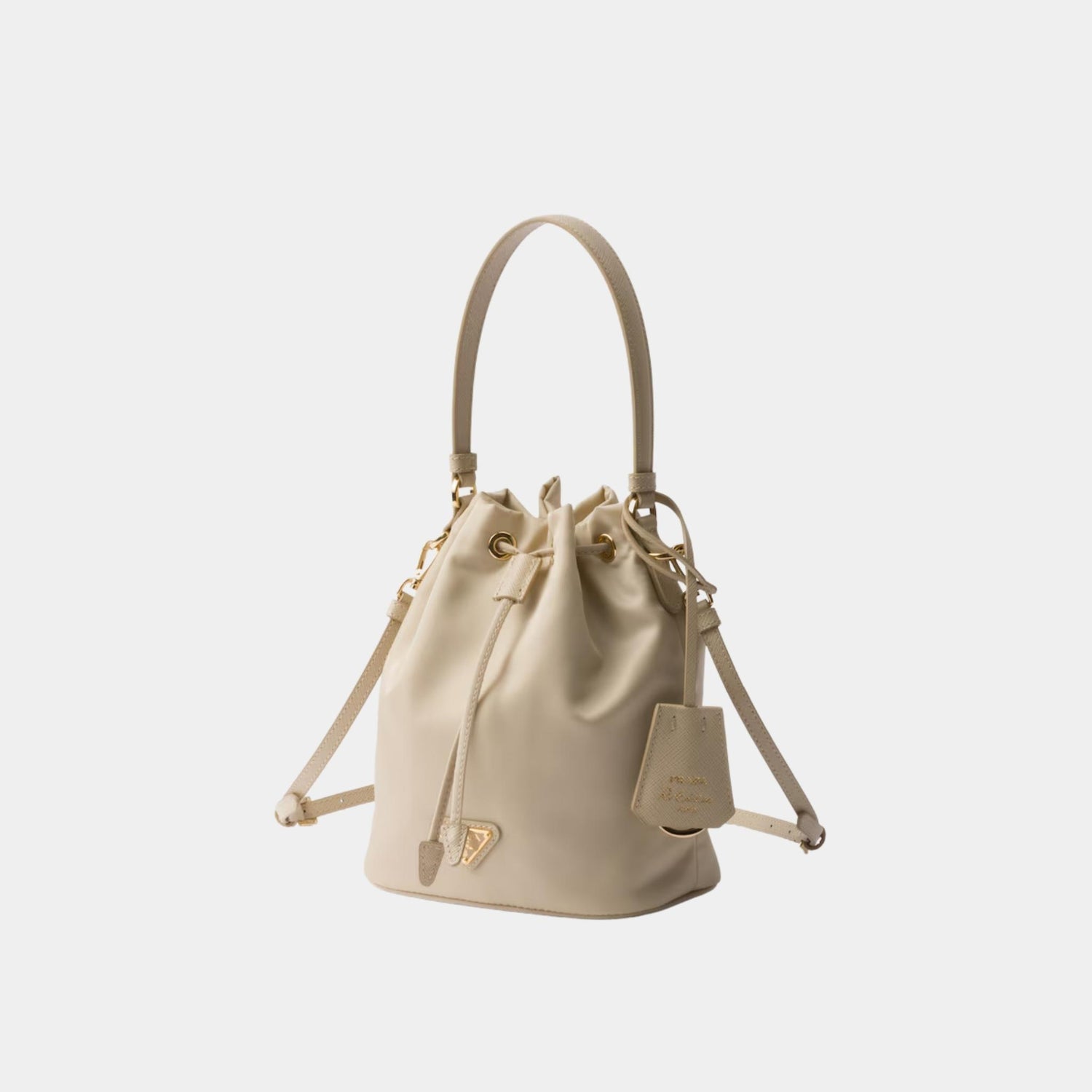 Prada Re-Edition 1978 Re-Nylon Mini Bag With Extra Ring, Desert Beige, Side