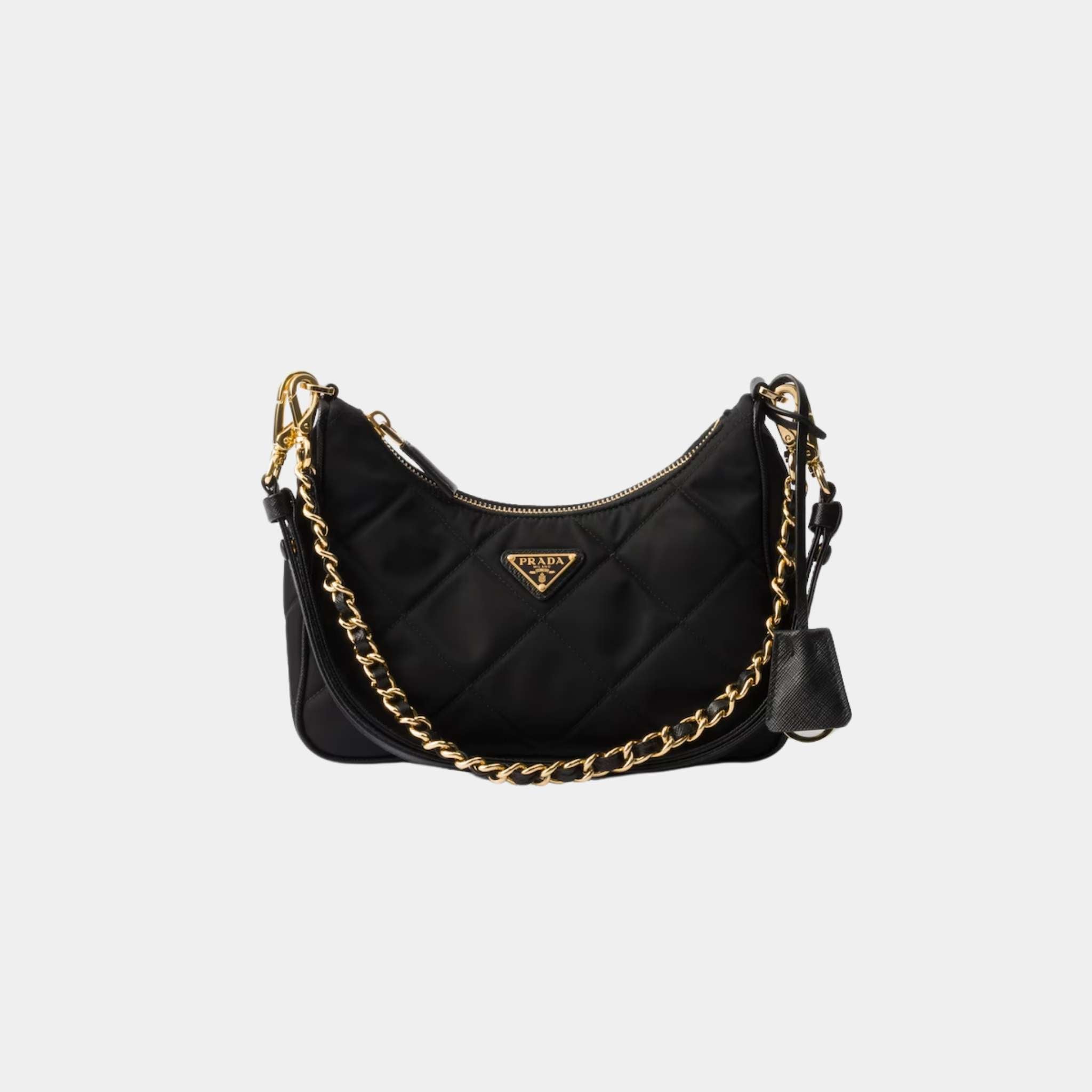 Prada Re-Edition 1995 Chaine Re-Nylon Mini Bag, Black, Front