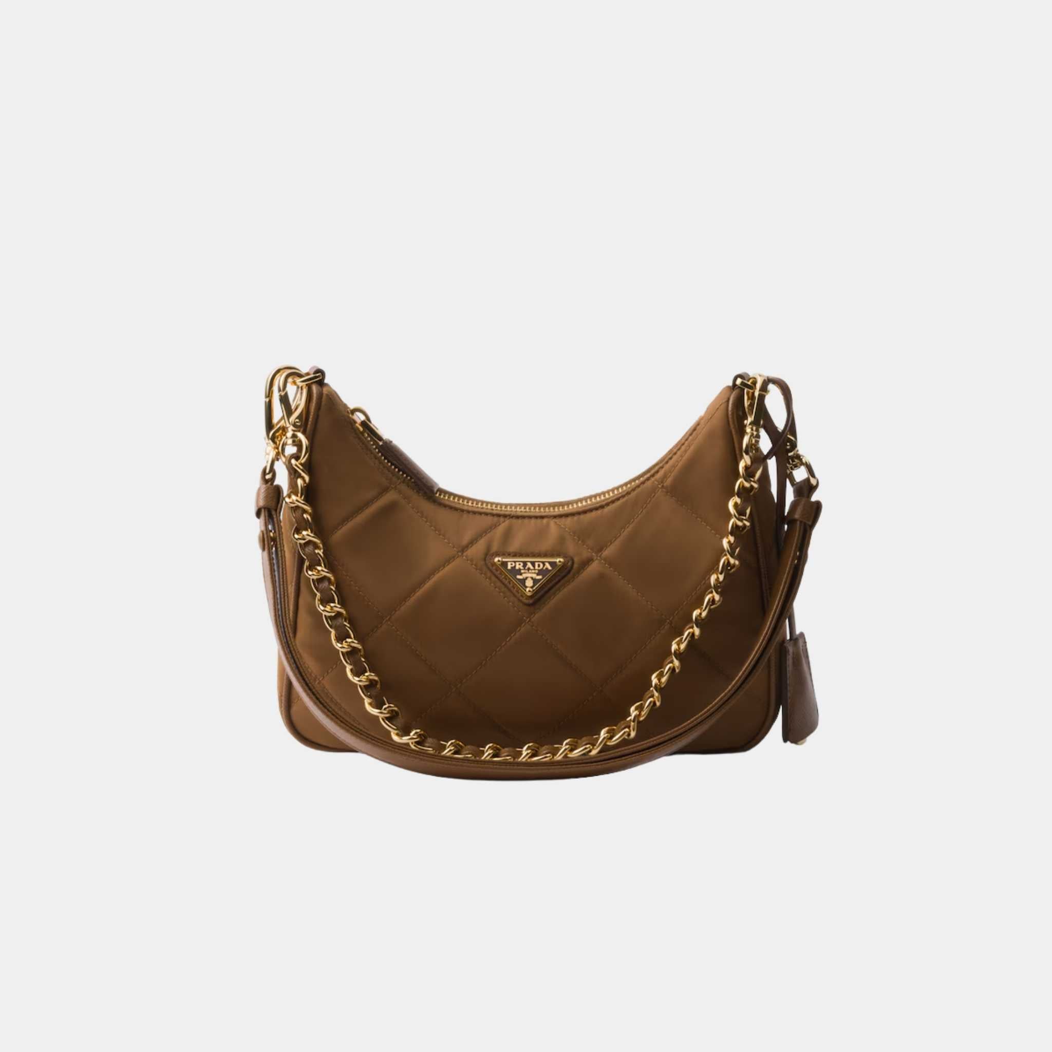 Prada Re-Edition 1995 Chaine Re-Nylon Mini Bag, Brandy, Front