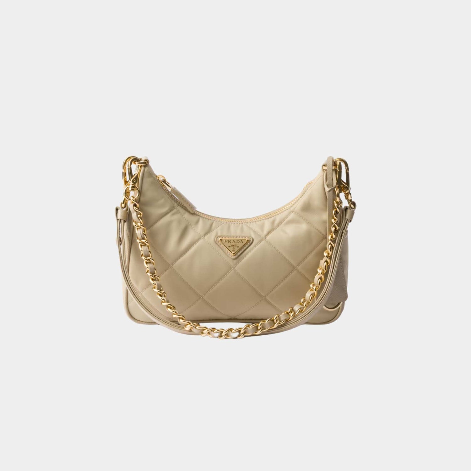 Prada Re-Edition 1995 Chaine Re-Nylon Mini Bag, Desert Beige, Front