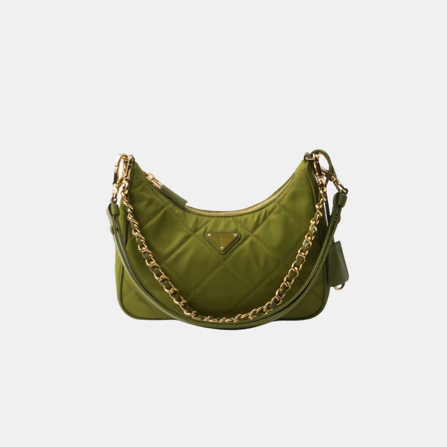 Prada Re-Edition 1995 Chaine Re-Nylon Mini Bag, Ivy Green, Front