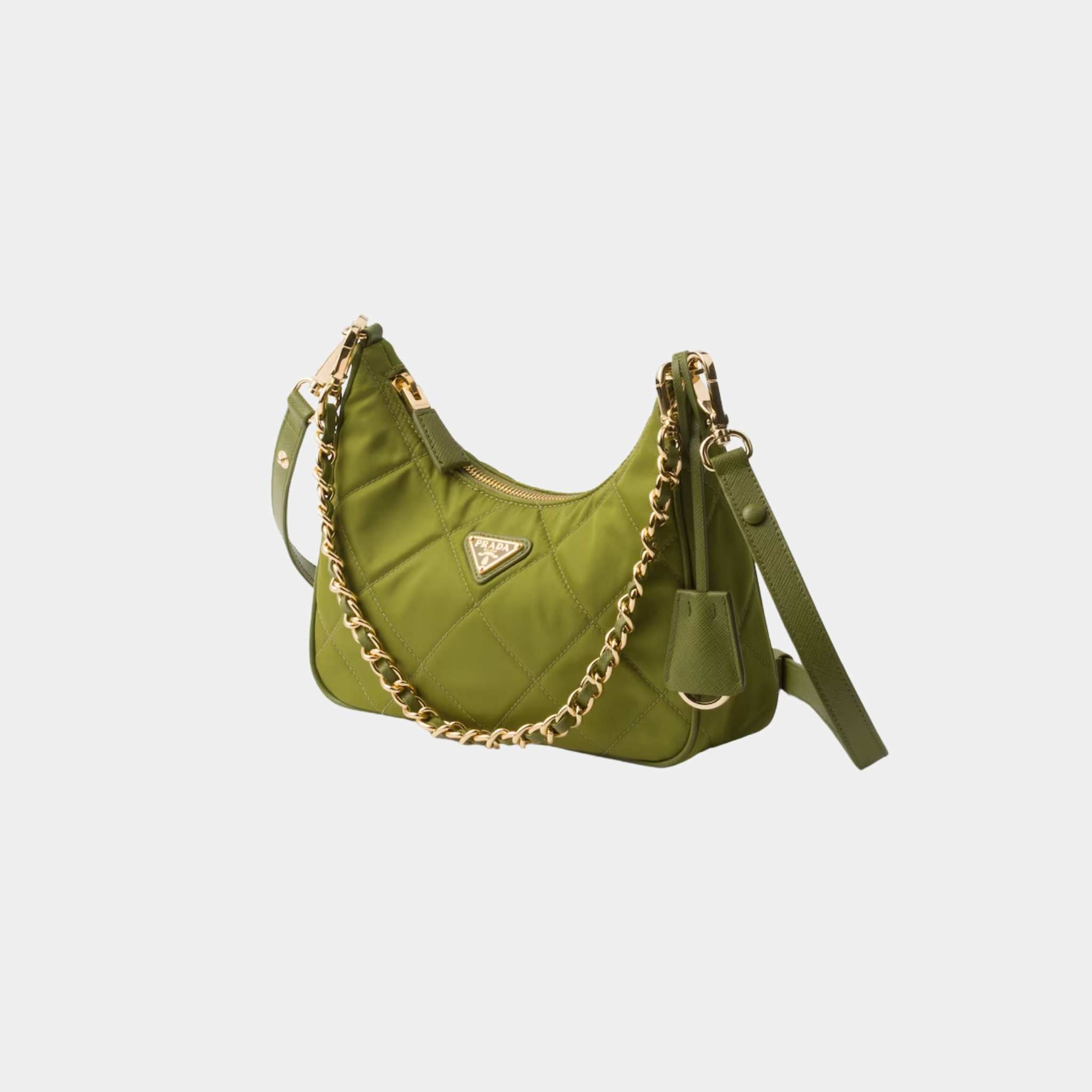 Prada Re-Edition 1995 Chaine Re-Nylon Mini Bag, Ivy Green, Side