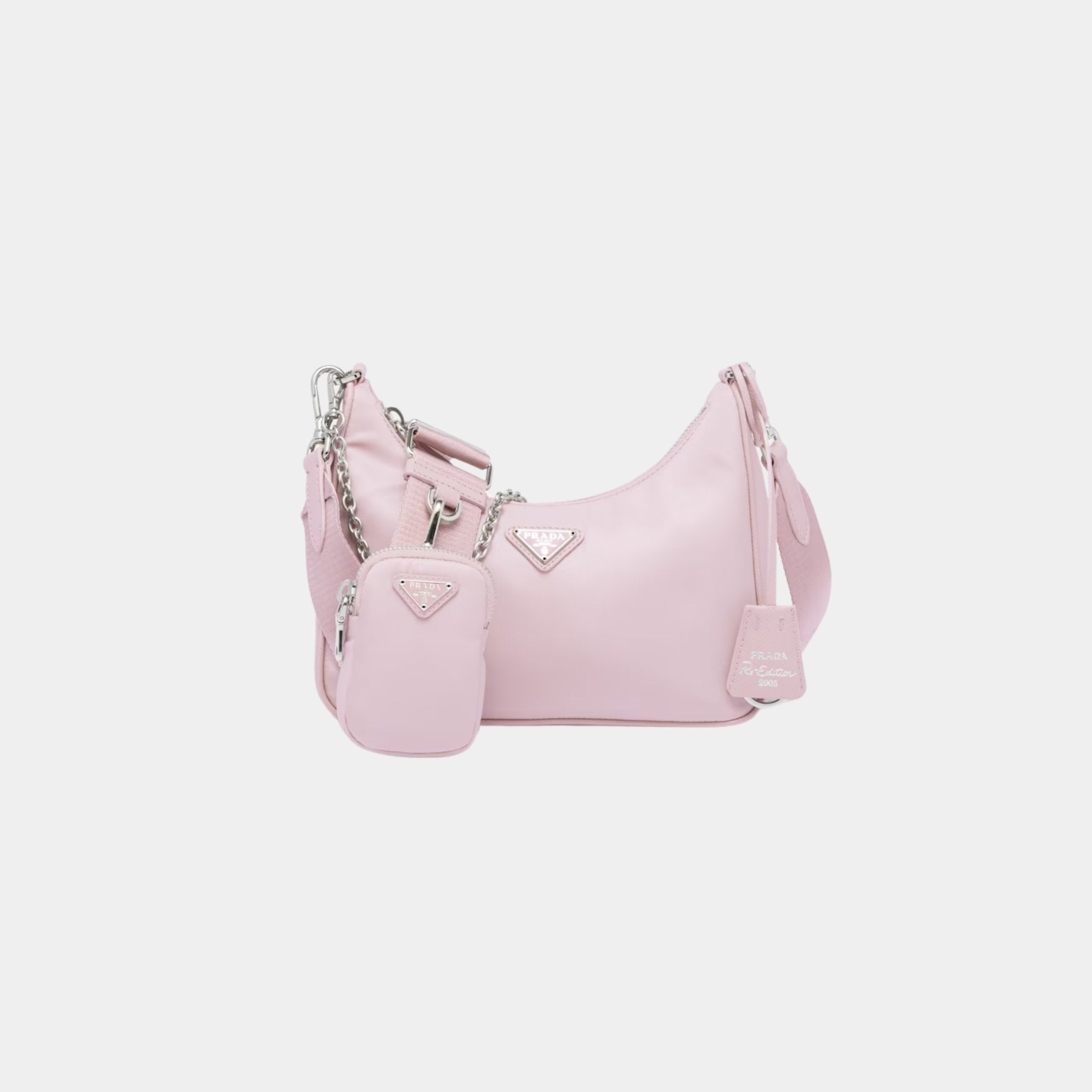 Prada Re-Edition 2005 Re-Nylon Bag, Alabaster Pink, Front