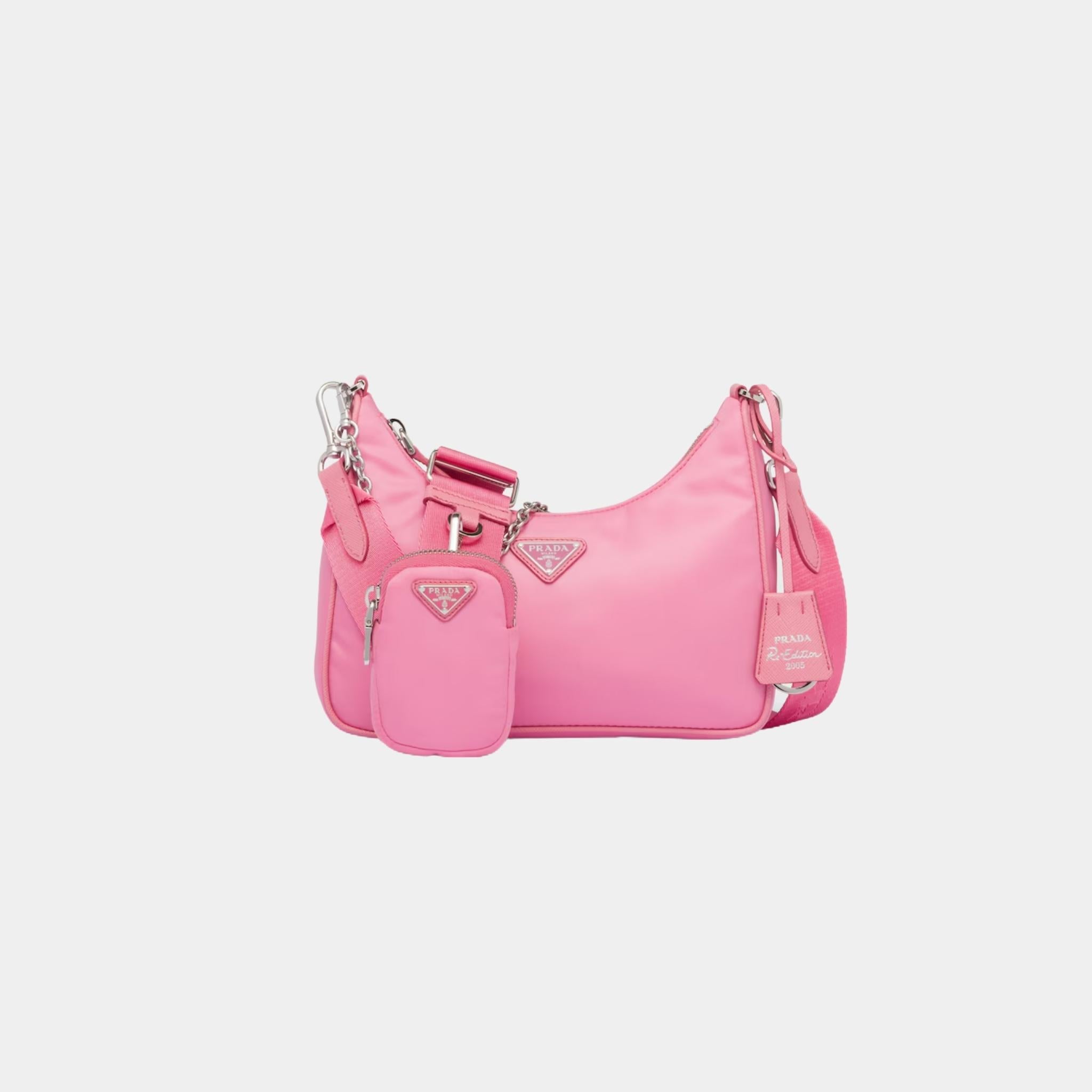 Prada Re-Edition 2005 Re-Nylon Bag, Begonia Pink, Front