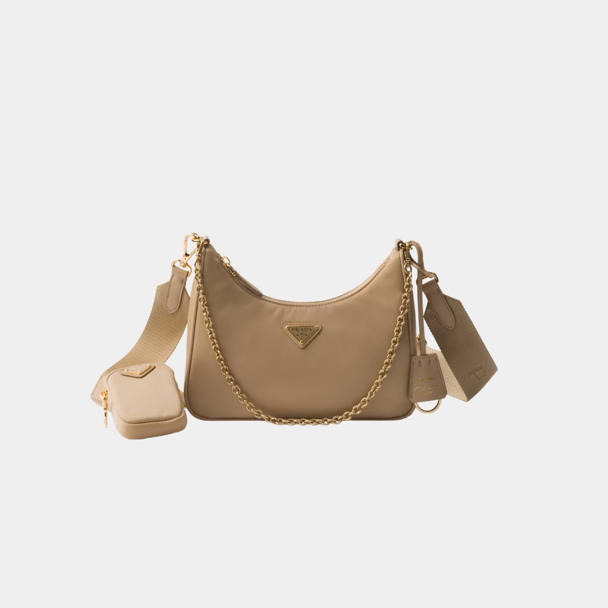 Prada Re-Edition 2005 Re-Nylon Bag, Camel, Front