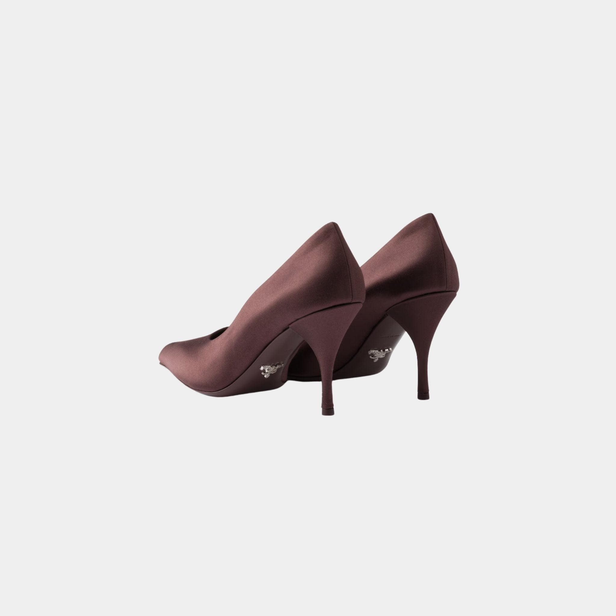 Prada Satin Pumps Silk Viscose, Burgundy, Back