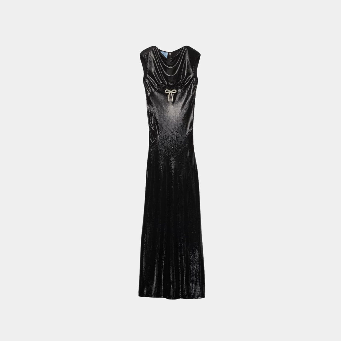 Prada Sequined Satin Jersey long Dress, Front