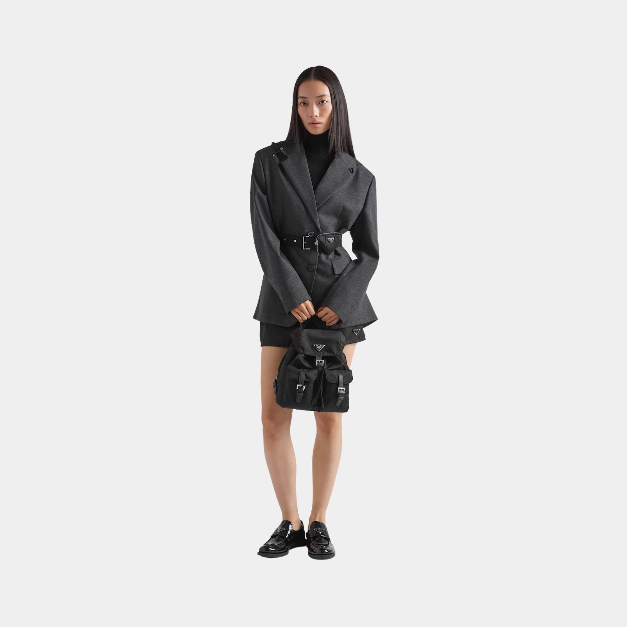 Prada Small Re-Nylon Backpack, Black, Model