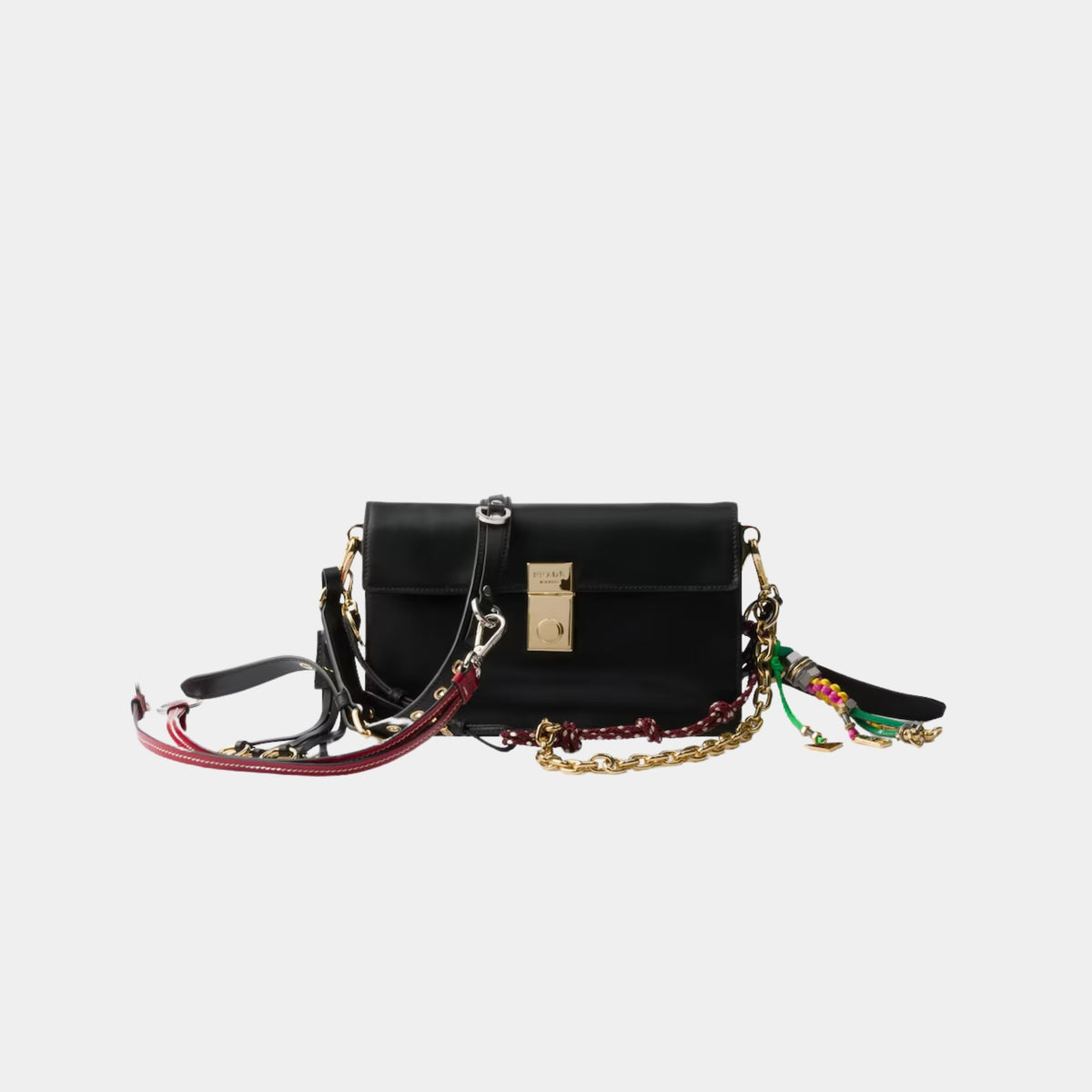 Small Soft Sound Leather Shoulder Bag With Charms