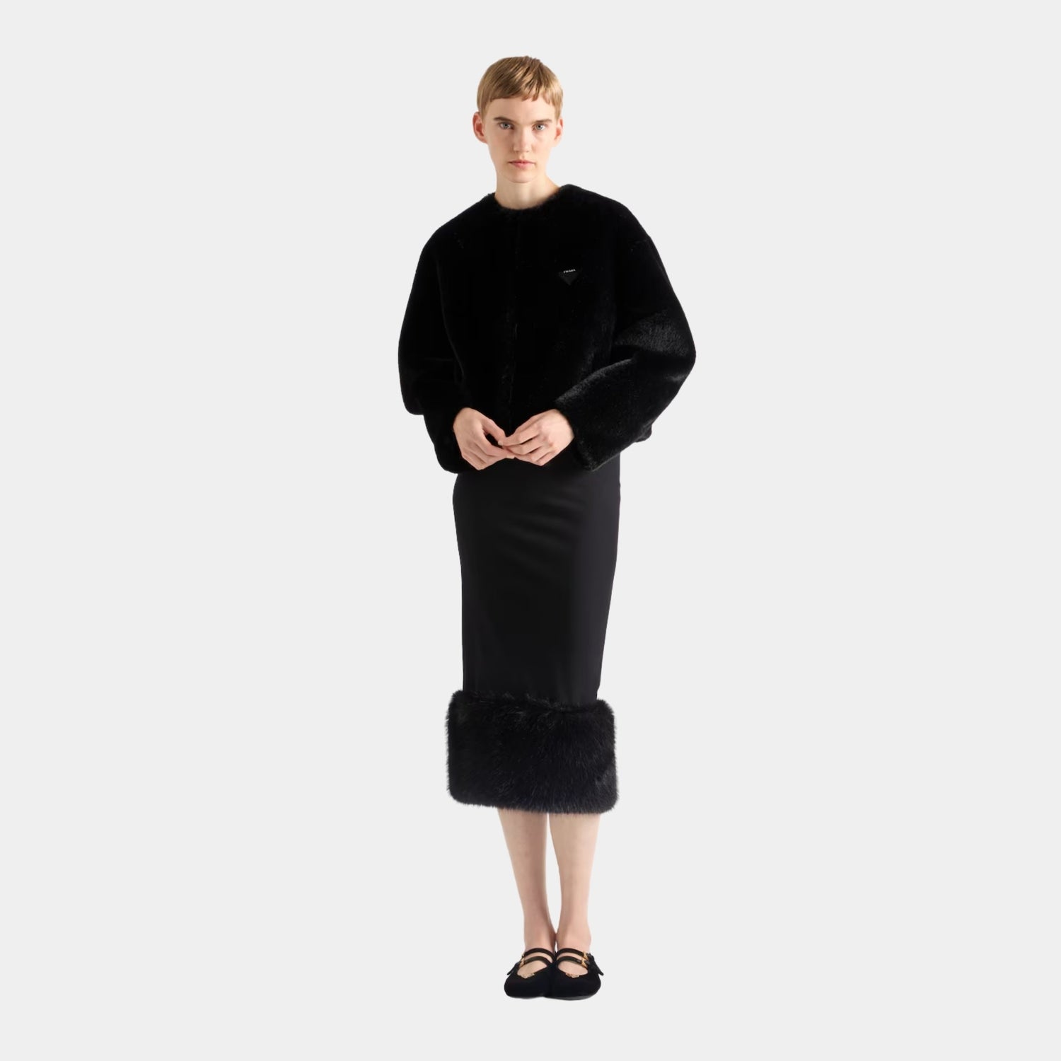 Prada Stretch Jersey Skirt, Model, Front