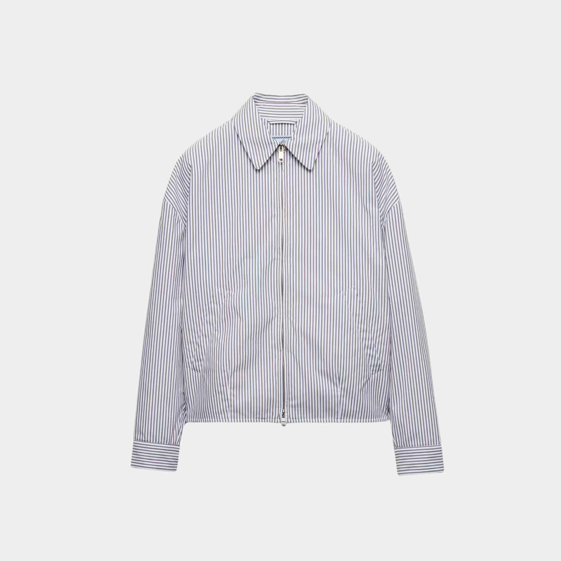 Prada Striped Poplin Blouson Jacket, Front