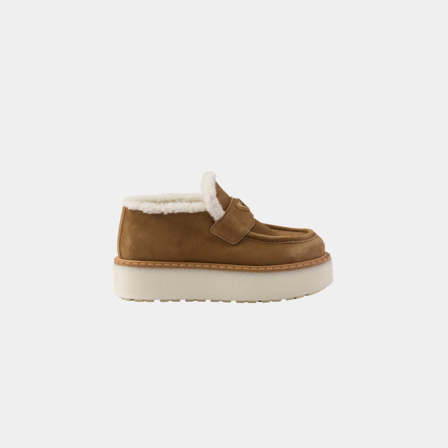 Prada Suede Loafers With Flatform Sole, Side