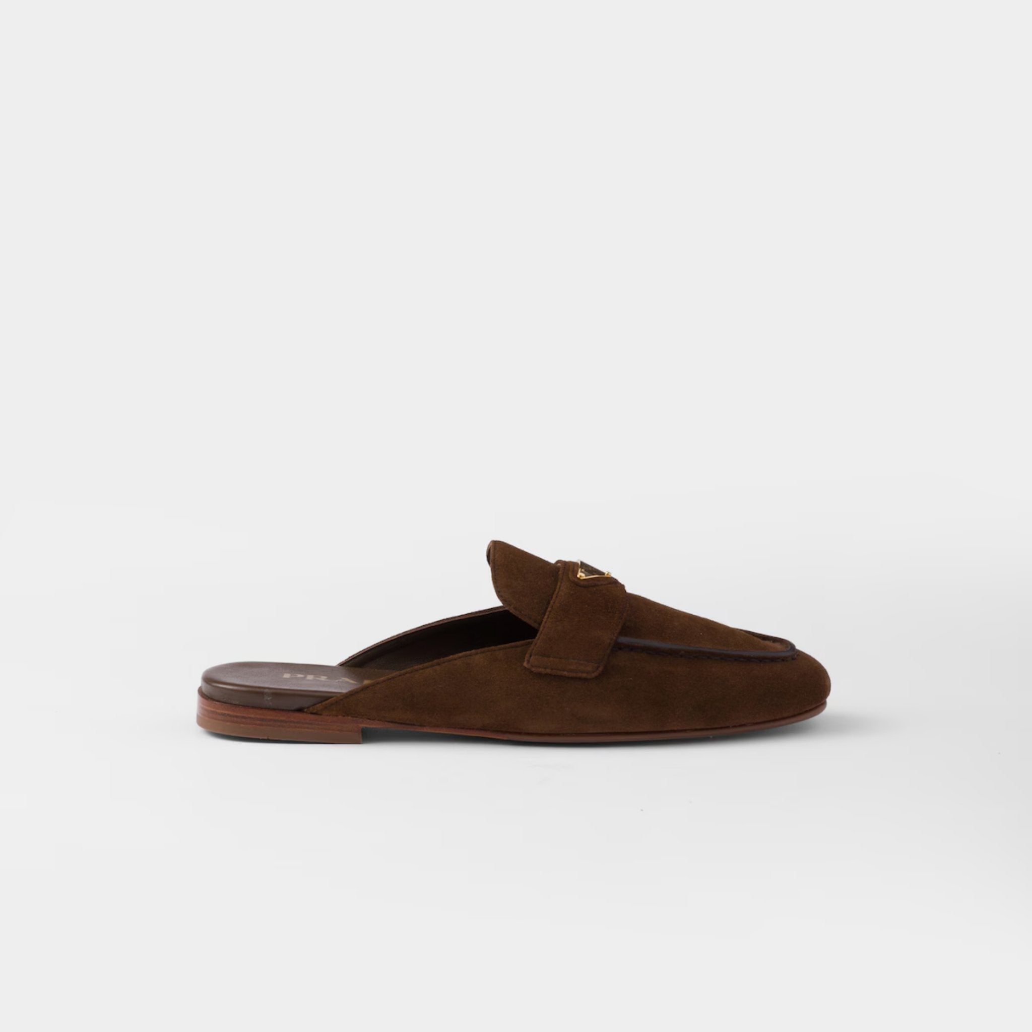 Prada Suede Slippers, Cocoa Brown, Side