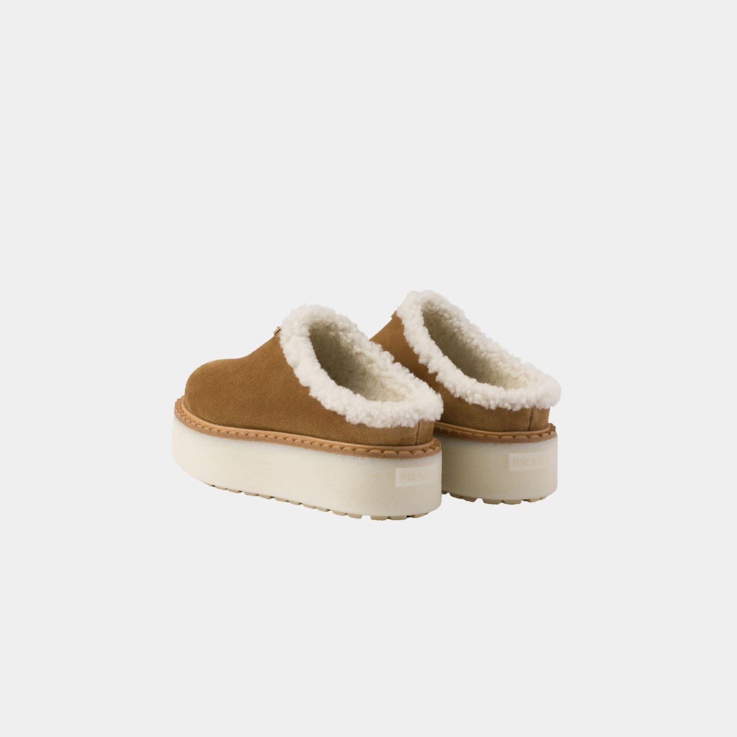 Prada Suede Slippers With Flatform Sole, Back