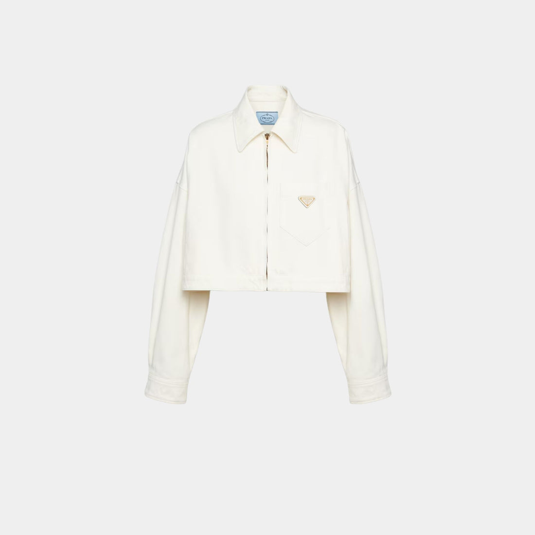 Prada White Denim Blouson Jacket, Front