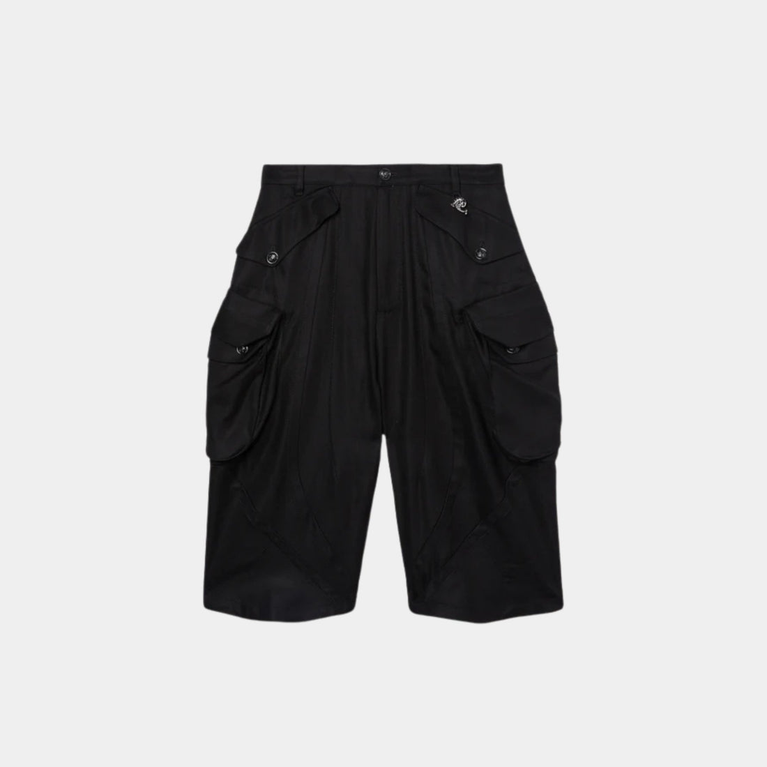 Pucci Cargo Knee-Length Viscose Pants, Black, Front