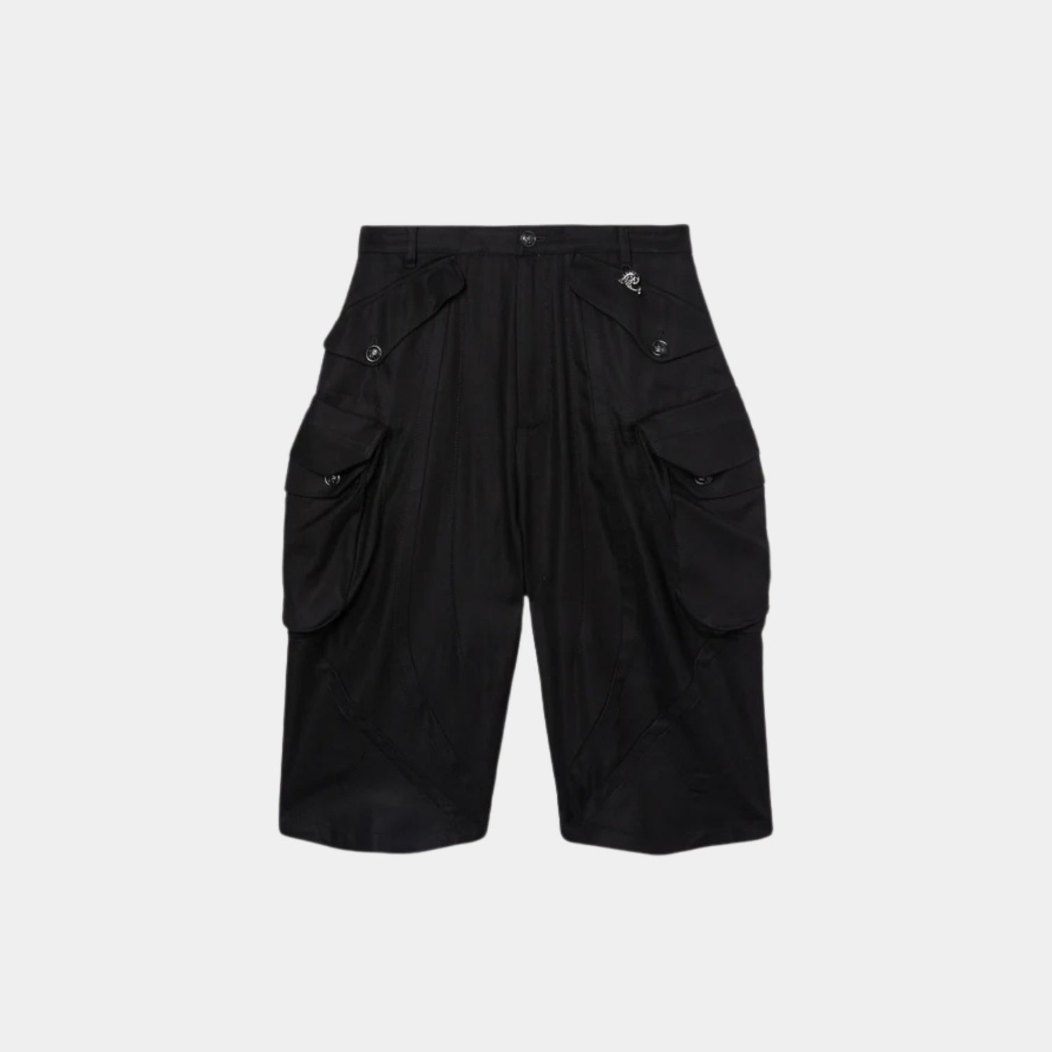 Pucci Cargo Knee-Length Viscose Pants, Black, Front