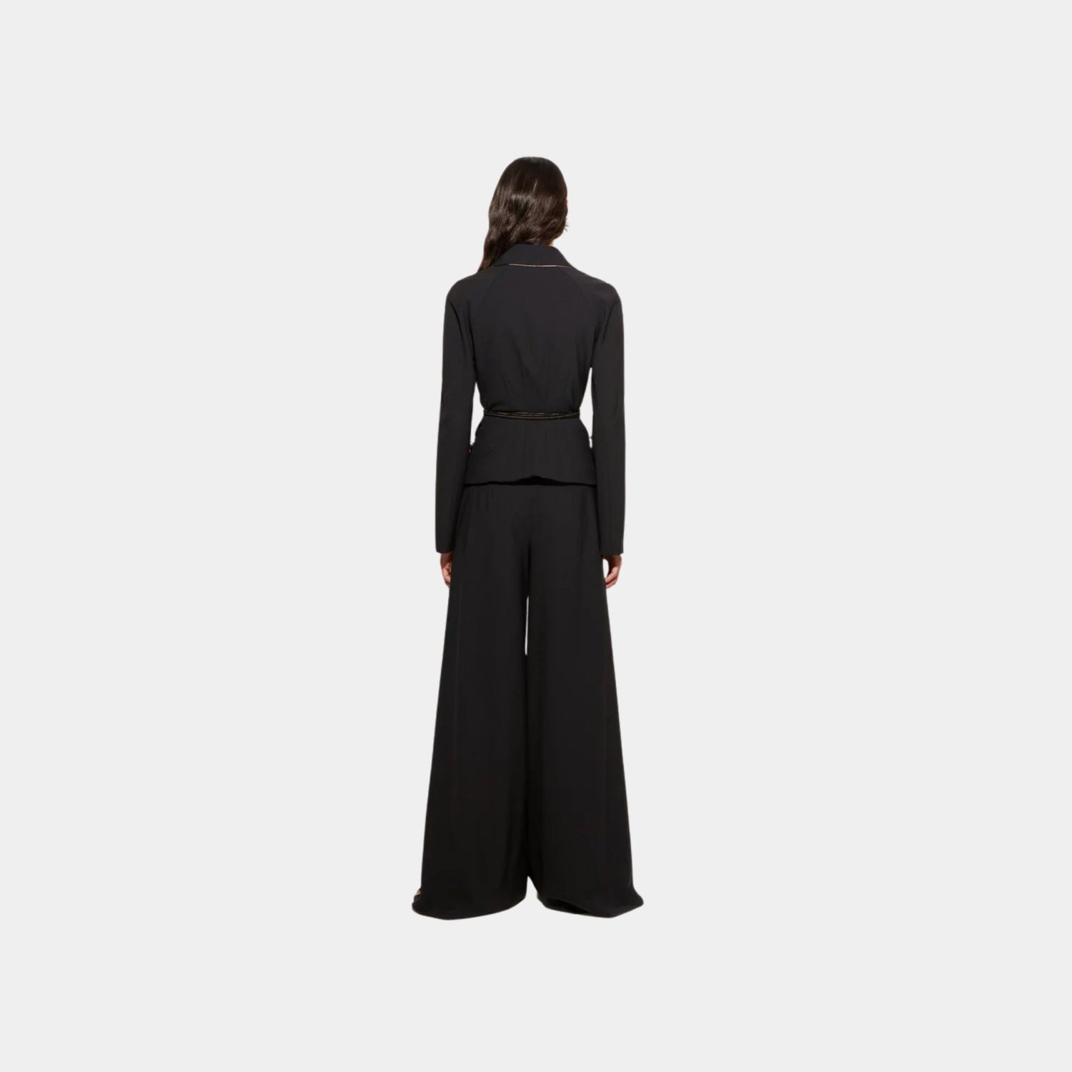 Pucci Cool Wool Lapel Jacket, Black, Back